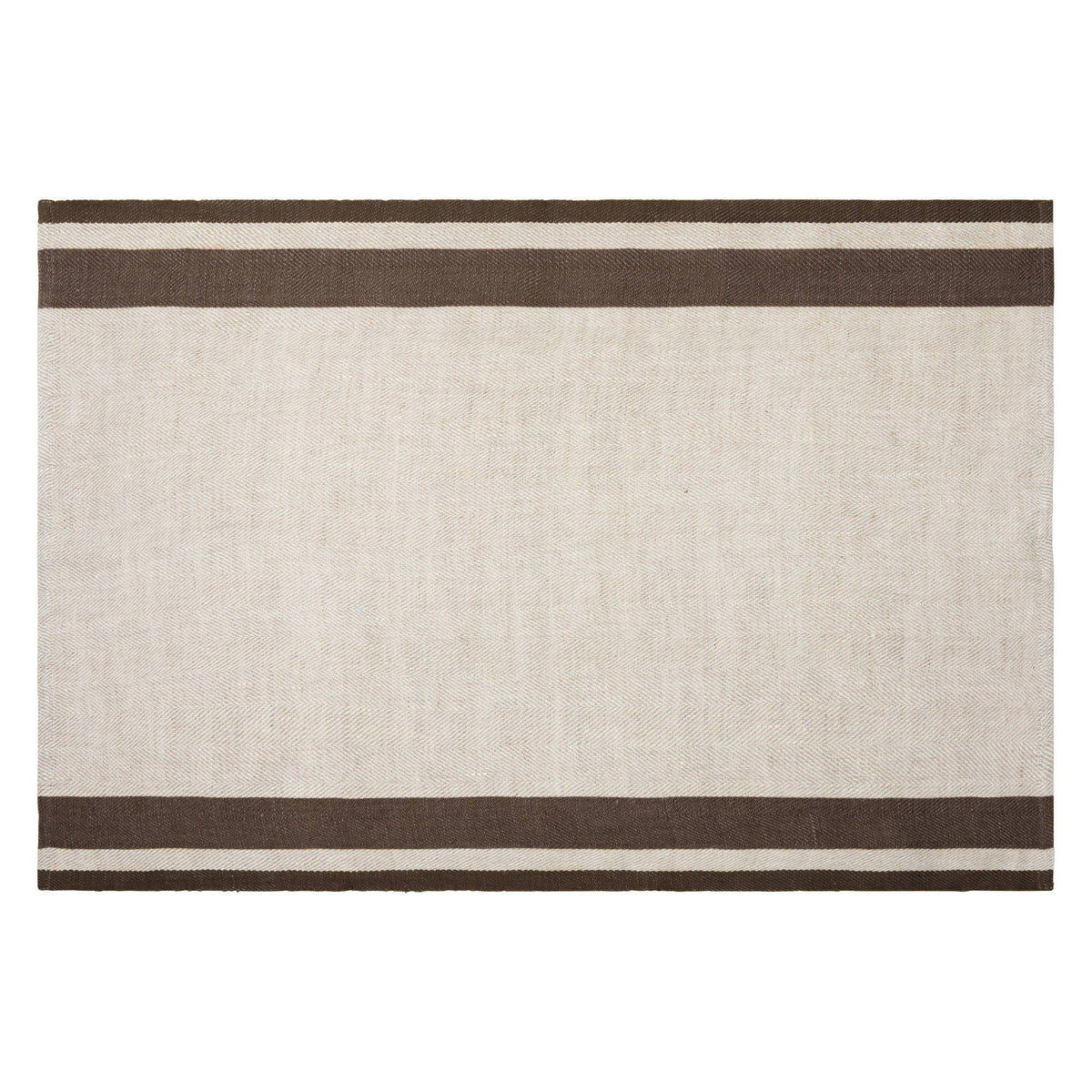 Gordes Natural & Chocolate Tea Towels 20x30 - Set of 2