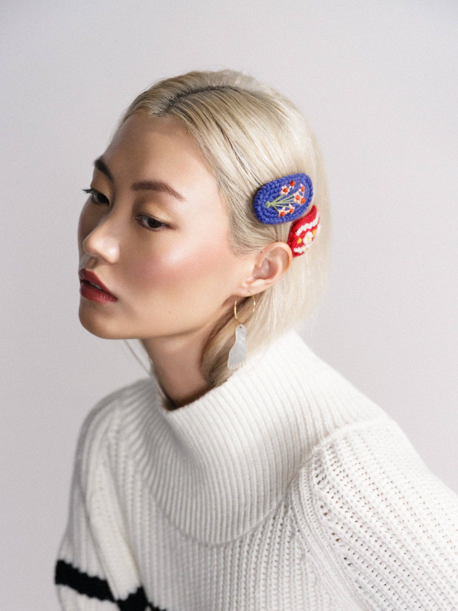 Flower Series Crocheted Hair Clips by Hansel from Basel
