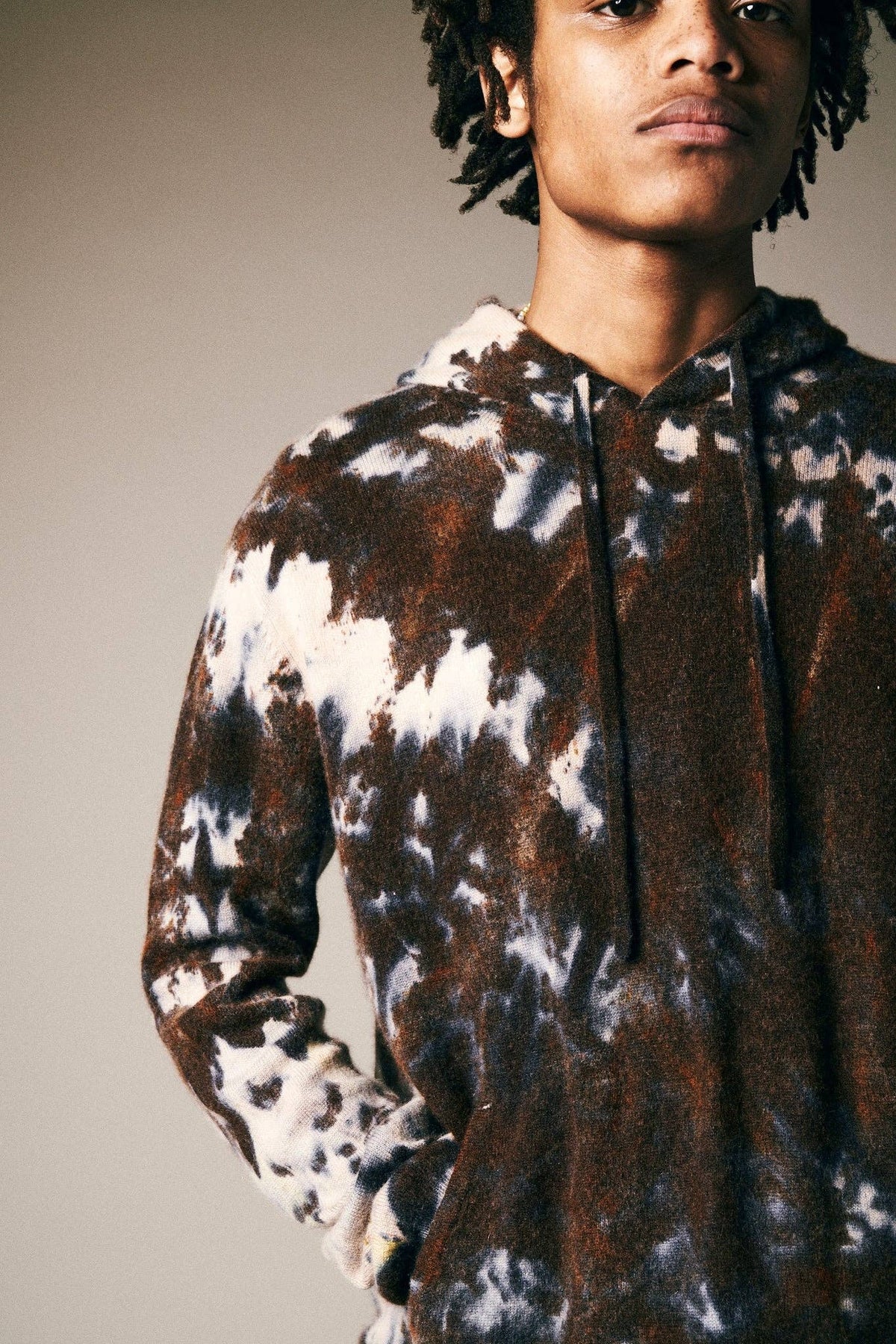 Hand-Painted & Dyed Cashmere Hoodie by Riverside Tool & Dye