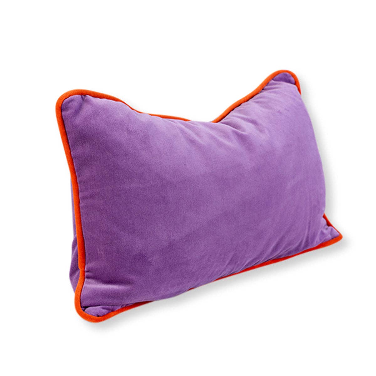 Charliss Velvet Lumbar Pillow | Lilac + Orange