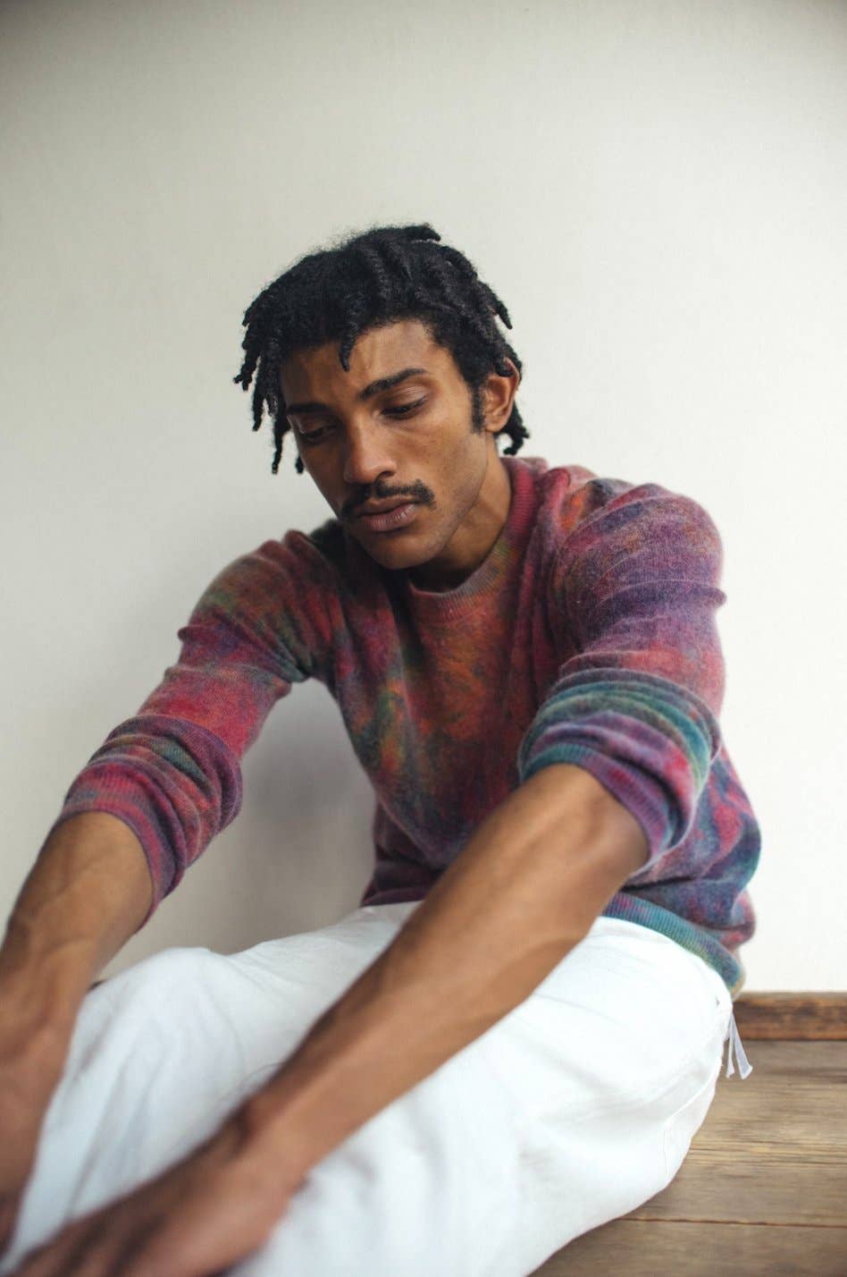 Hand-Dyed Rainbow Cashmere Crewneck by Riverside Tool & Dye