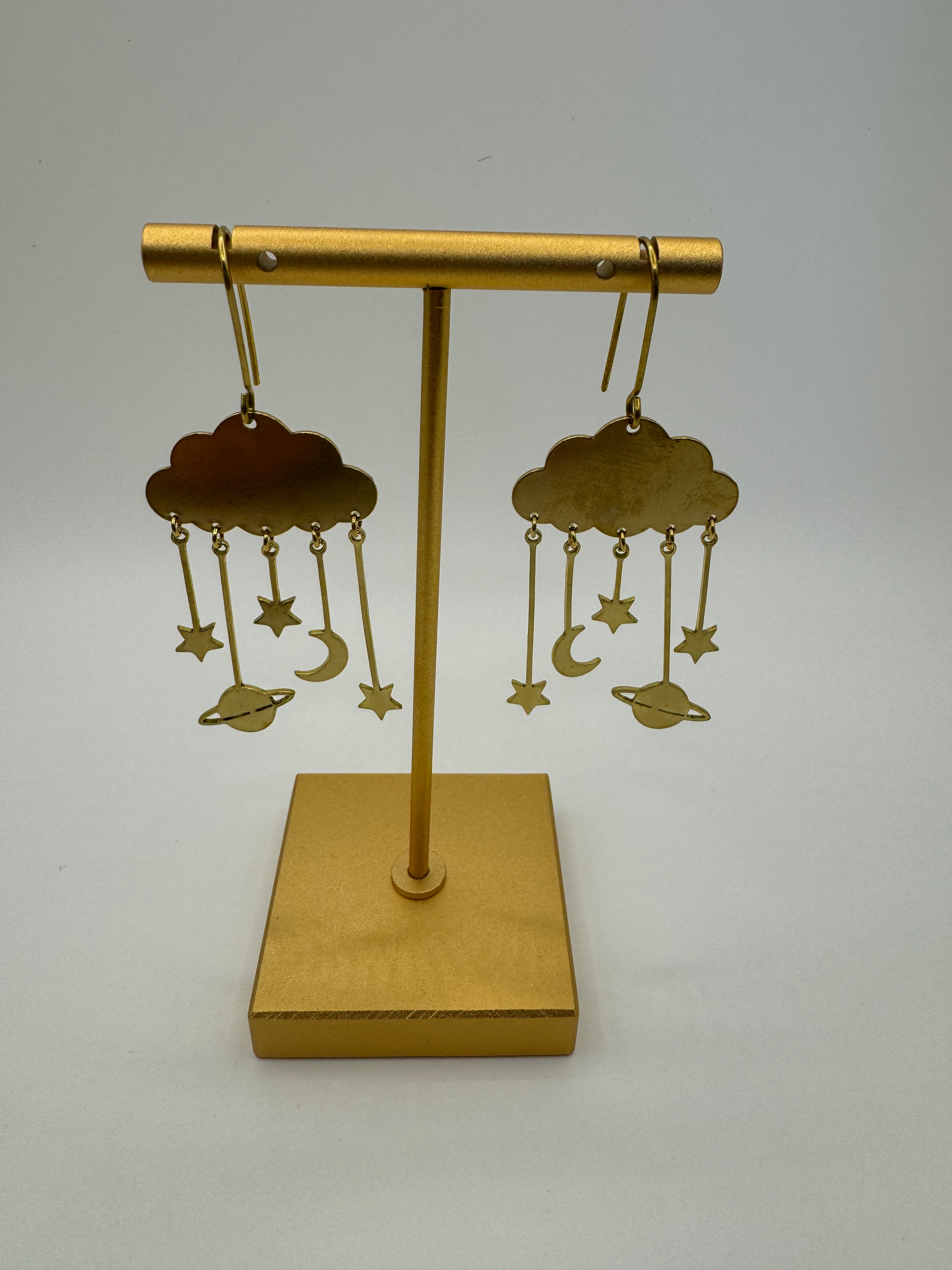 LR Intergalactic Brass Earrings