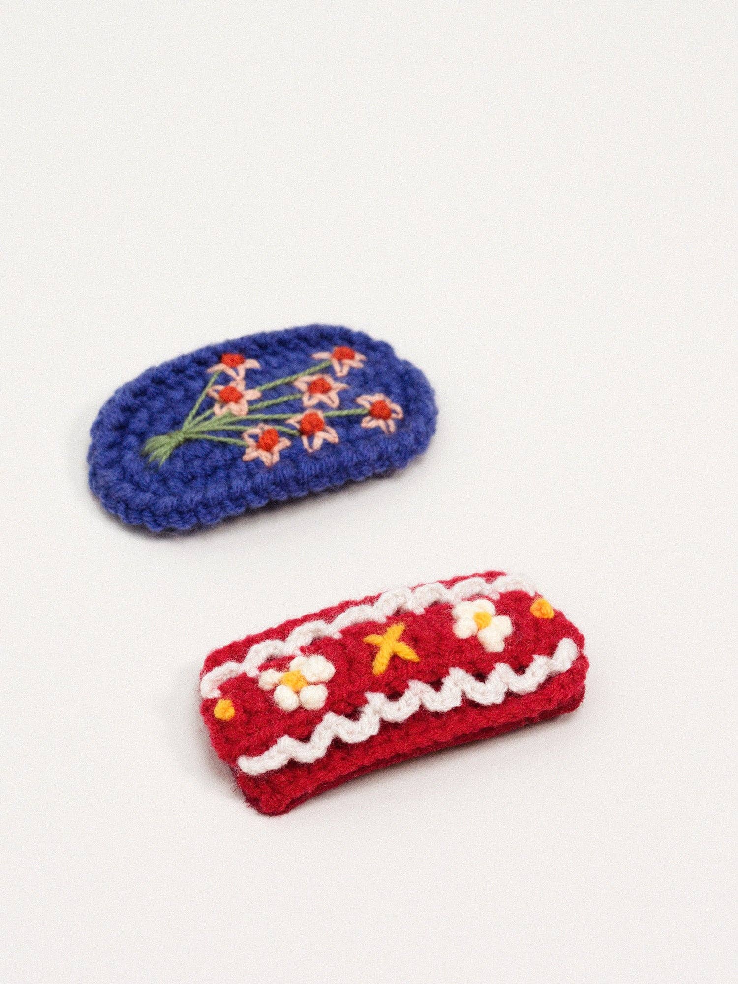 Flower Series Crocheted Hair Clips by Hansel from Basel
