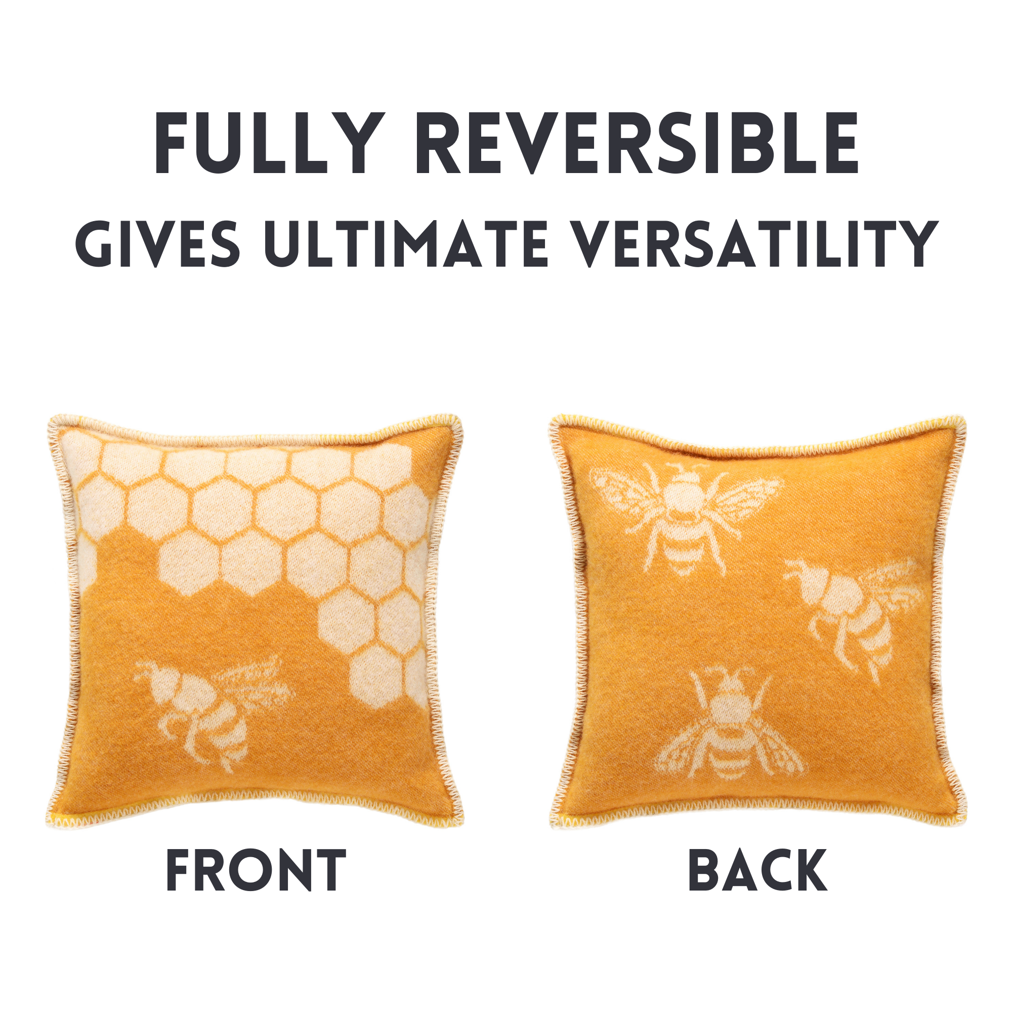 Bee Wool Pillow 18"x18"