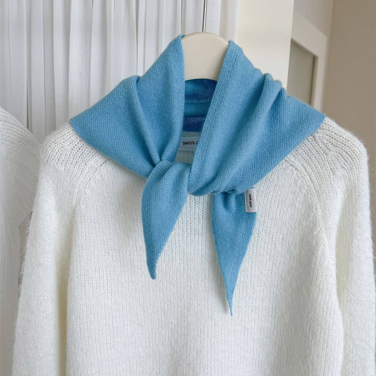 Wool Knit Triangle Scarf
