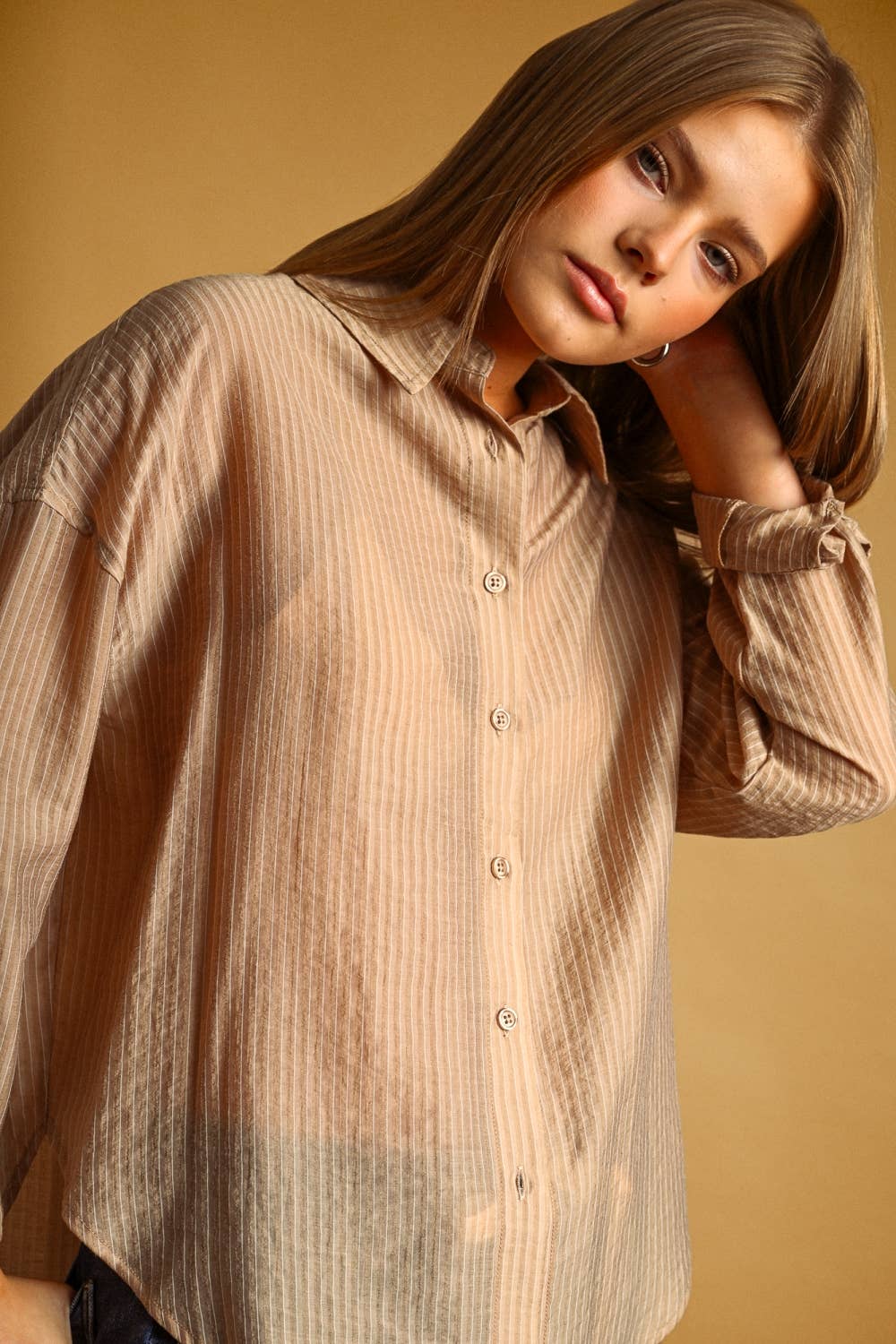 Pin Striped Sheer Shirt