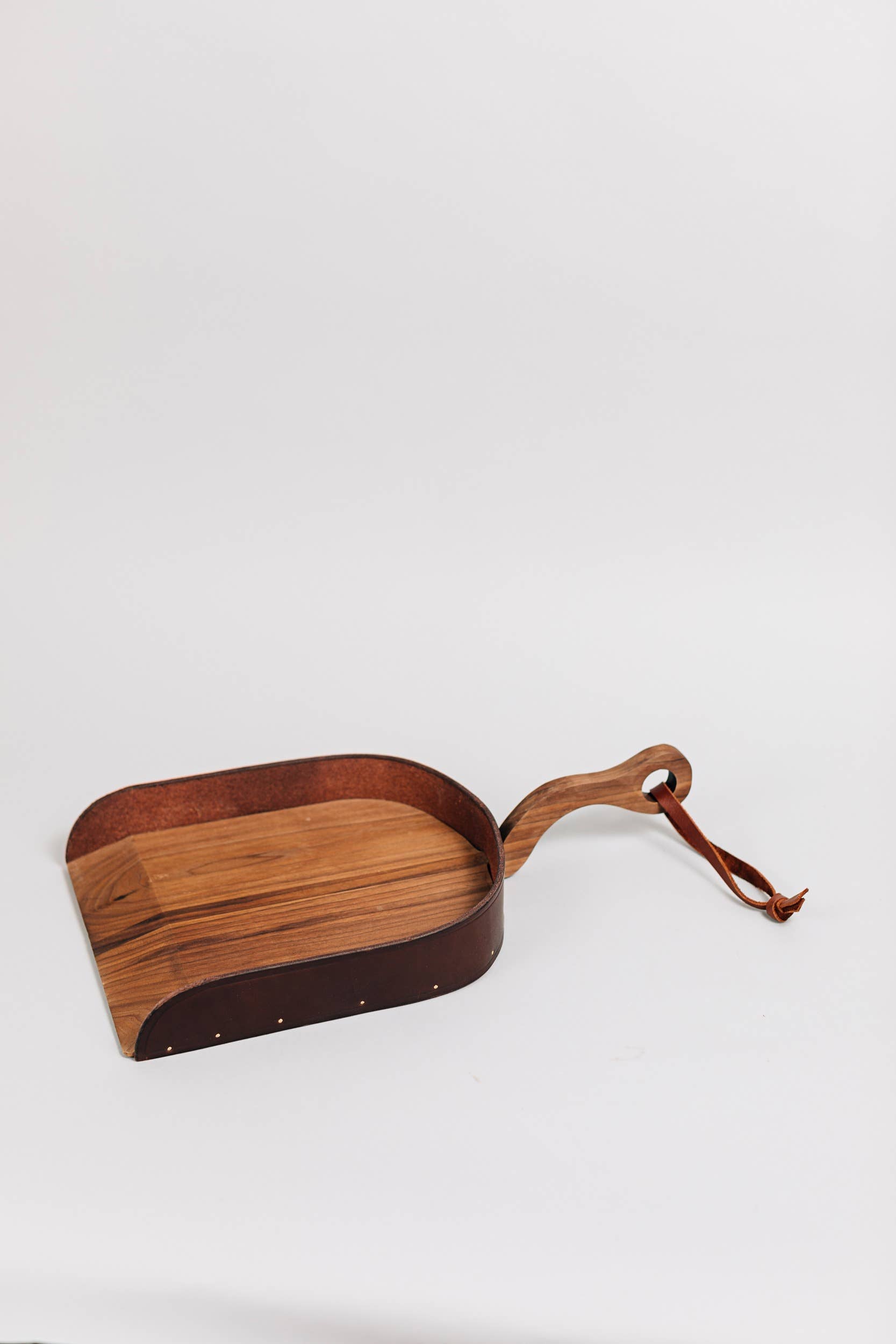 The Wood and Leather Dustpan