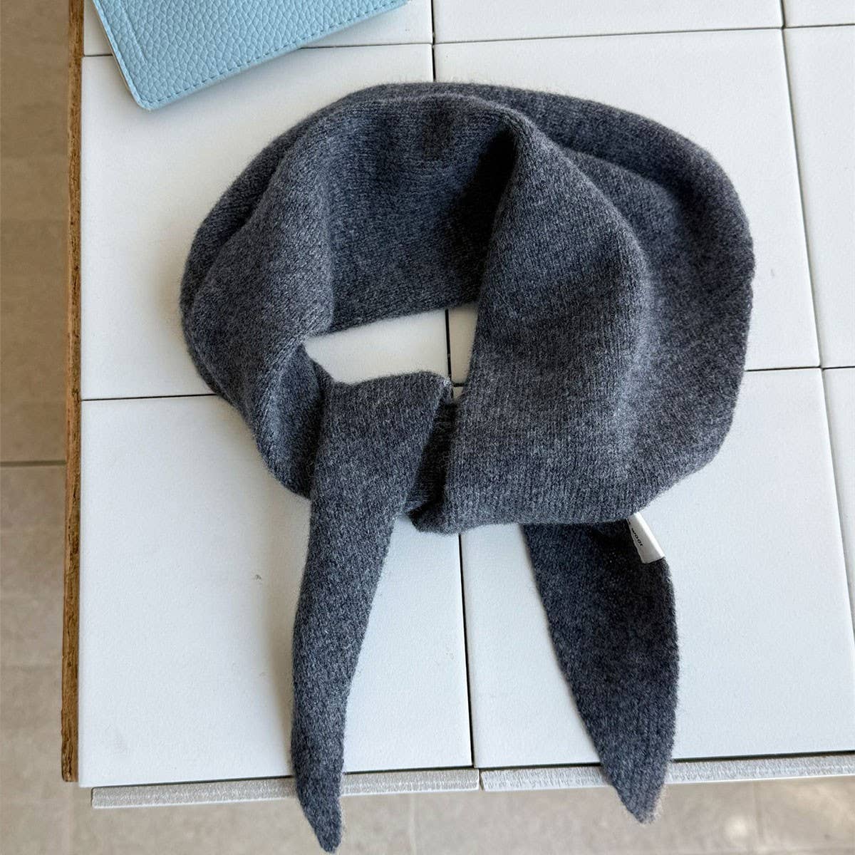 Wool Knit Triangle Scarf