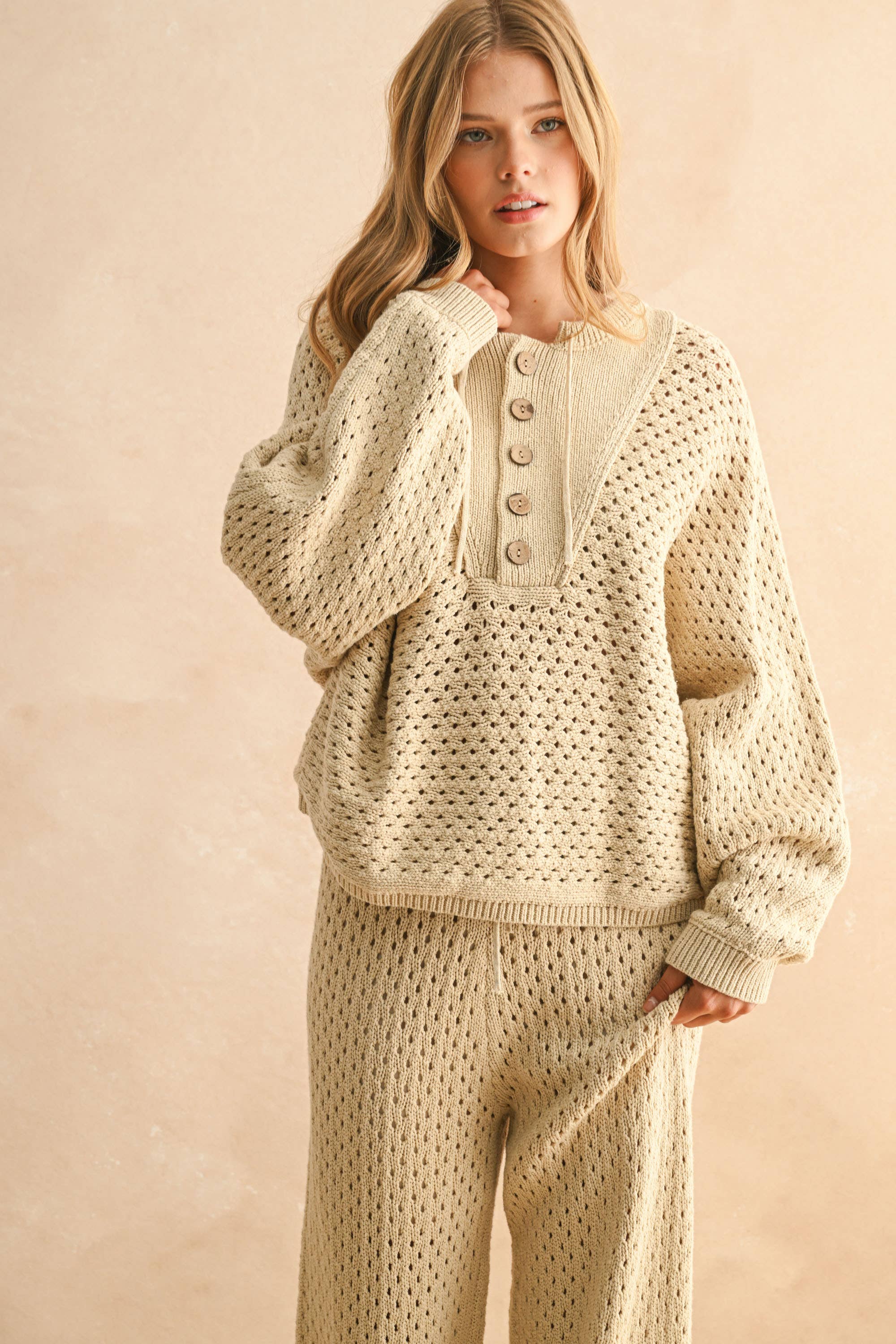 CROCHET KNITTED PULLOVER