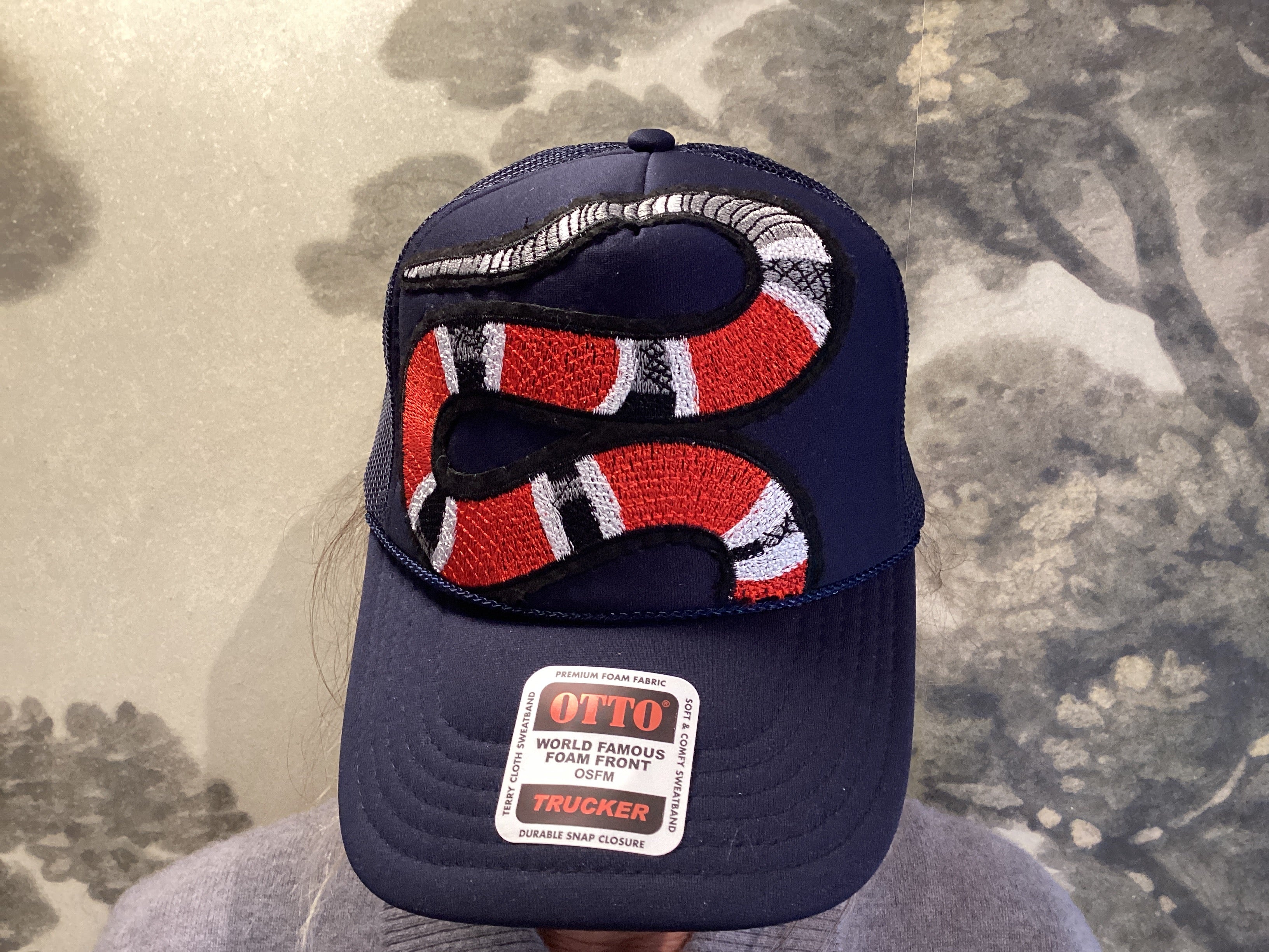 Custom Trucker Hat by Low Rider "Rattle Head"