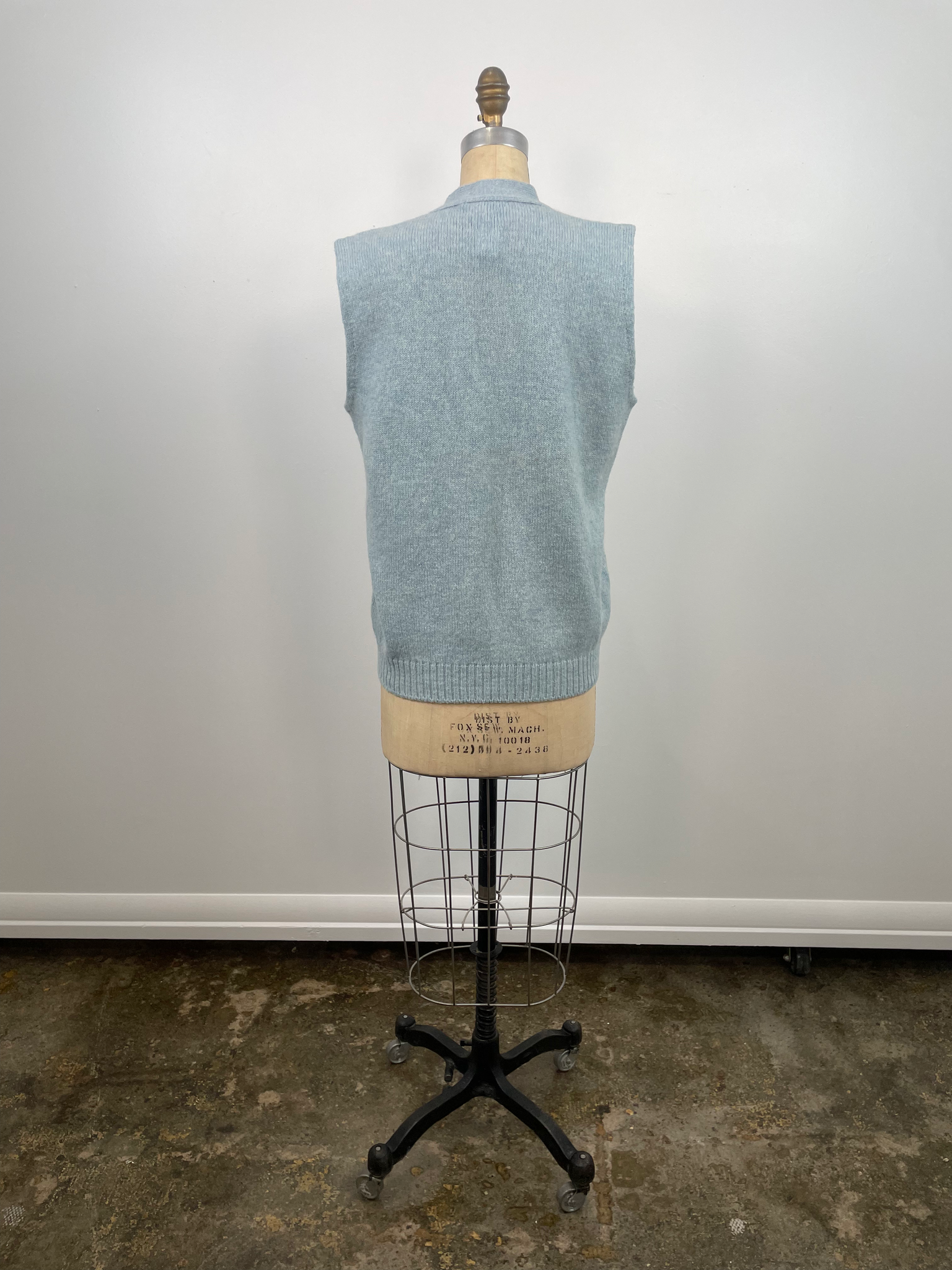 Vintage Light Blue Wool  Sweater Vest