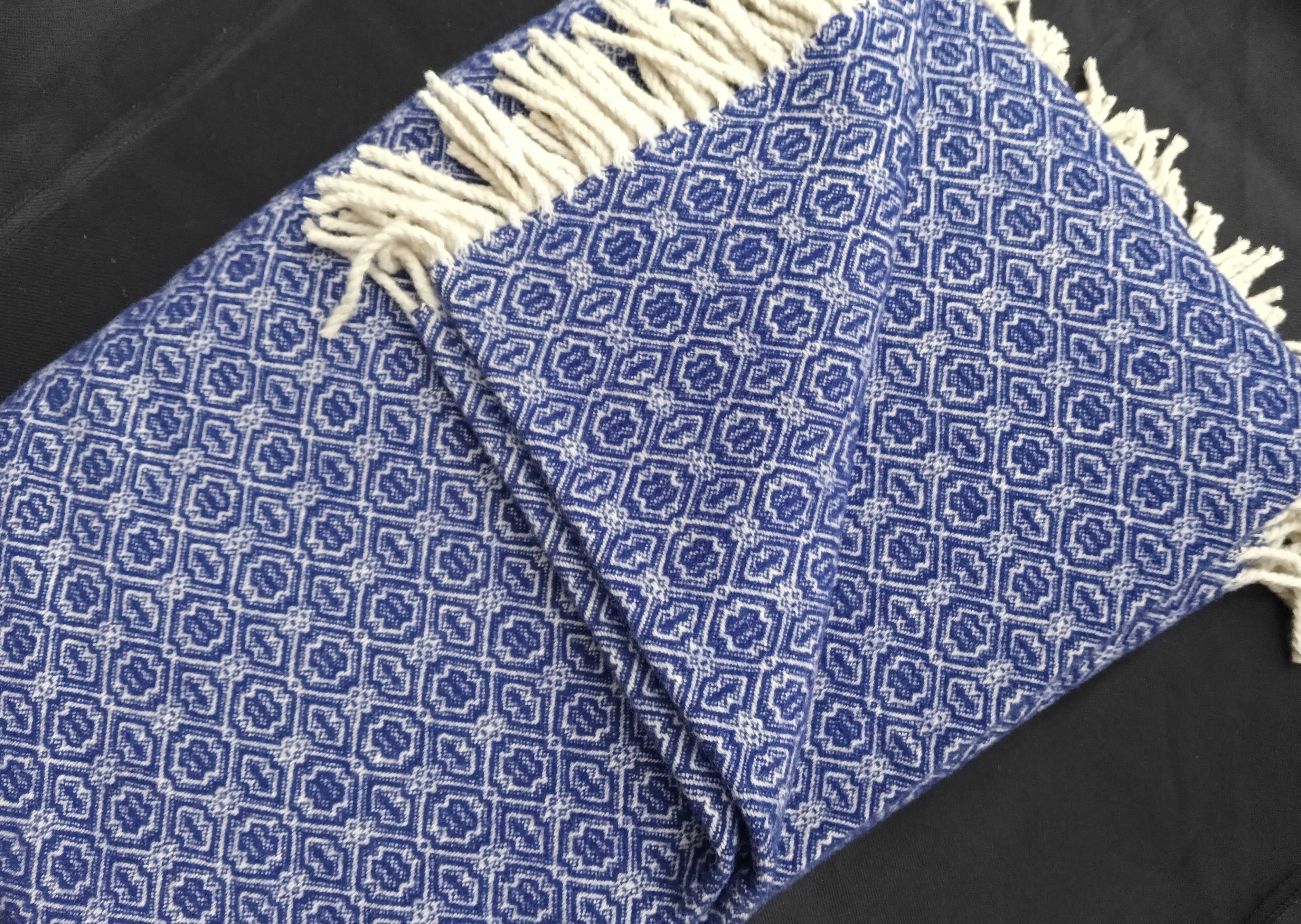Handwoven Wool Blanket with Fringe