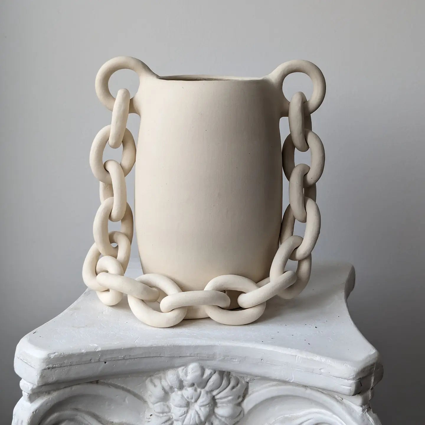Handmade Ceramic Vessel with Chain by Terroso Studios