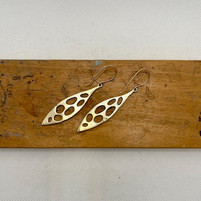 JW Brass Open Work Earrings