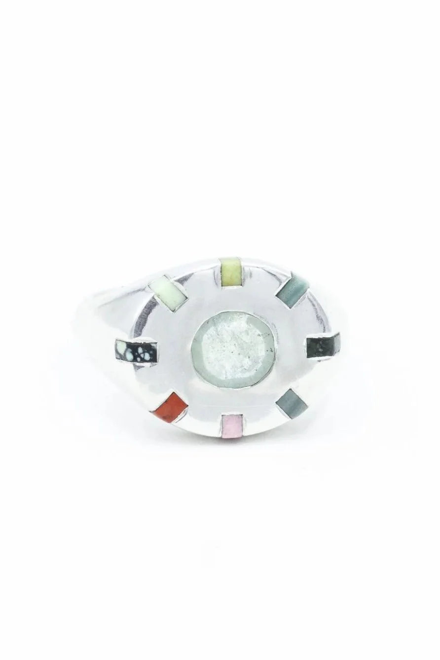 Silver Wheel Signet #3 by Avery Lee Design