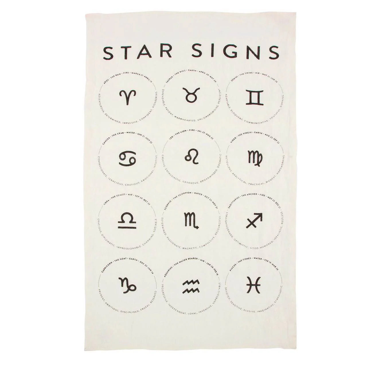 STAR SIGNS PURE LINEN TEA TOWEL by SIR | Madam