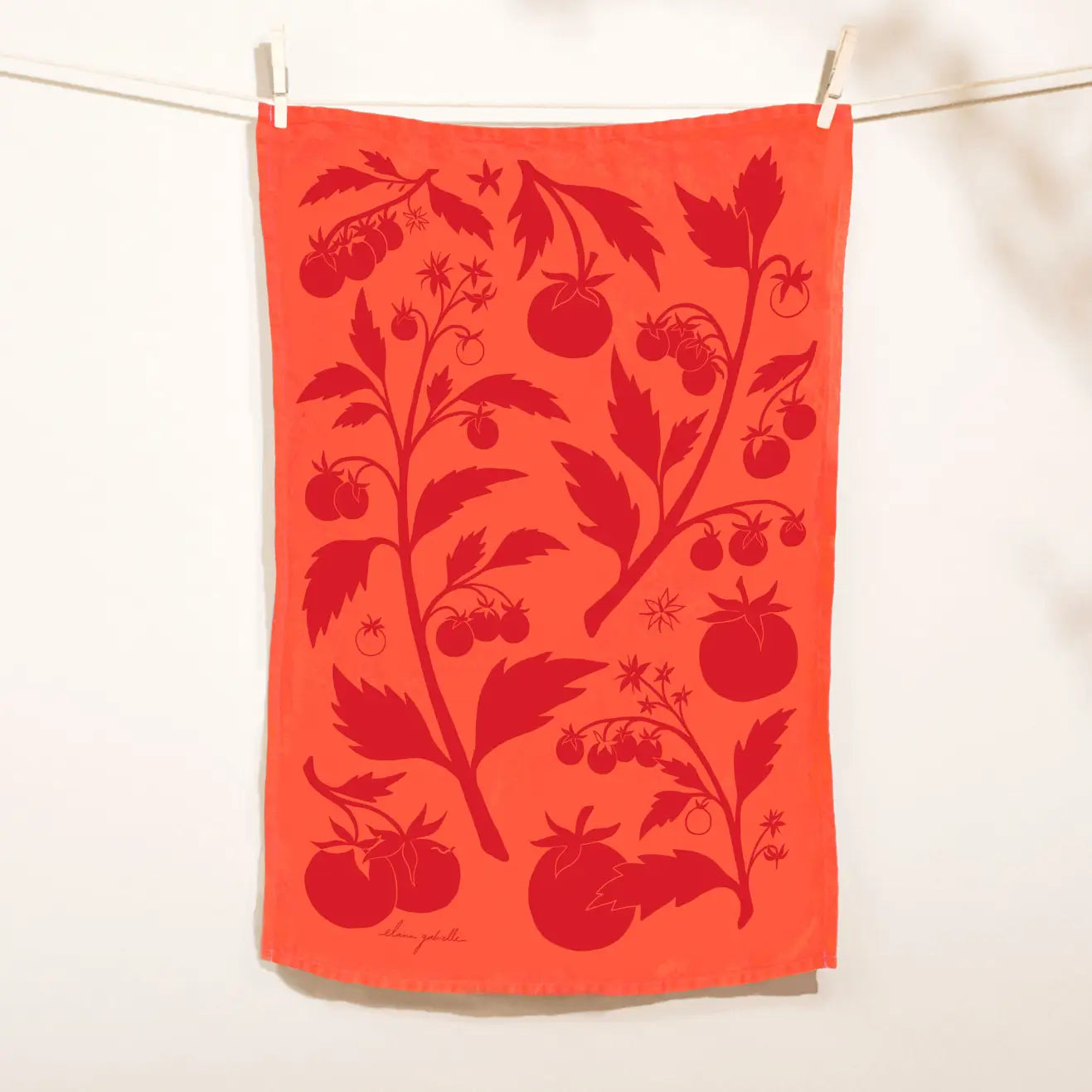Tomato Linen Tea Towel