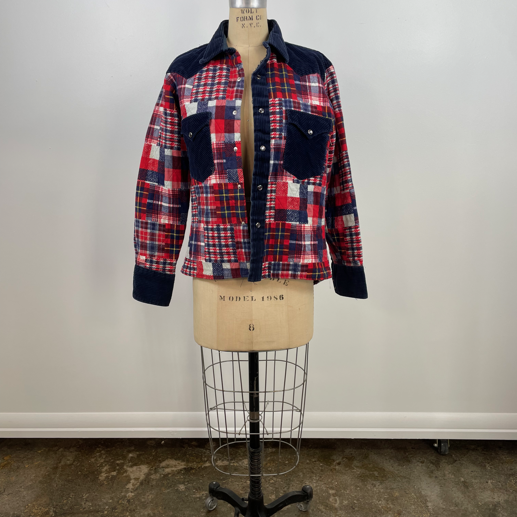 Vintage Plaid Quilt Western Jacket