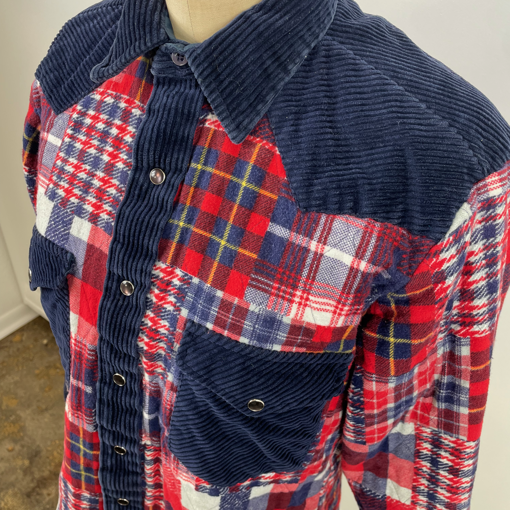 Vintage Plaid Quilt Western Jacket