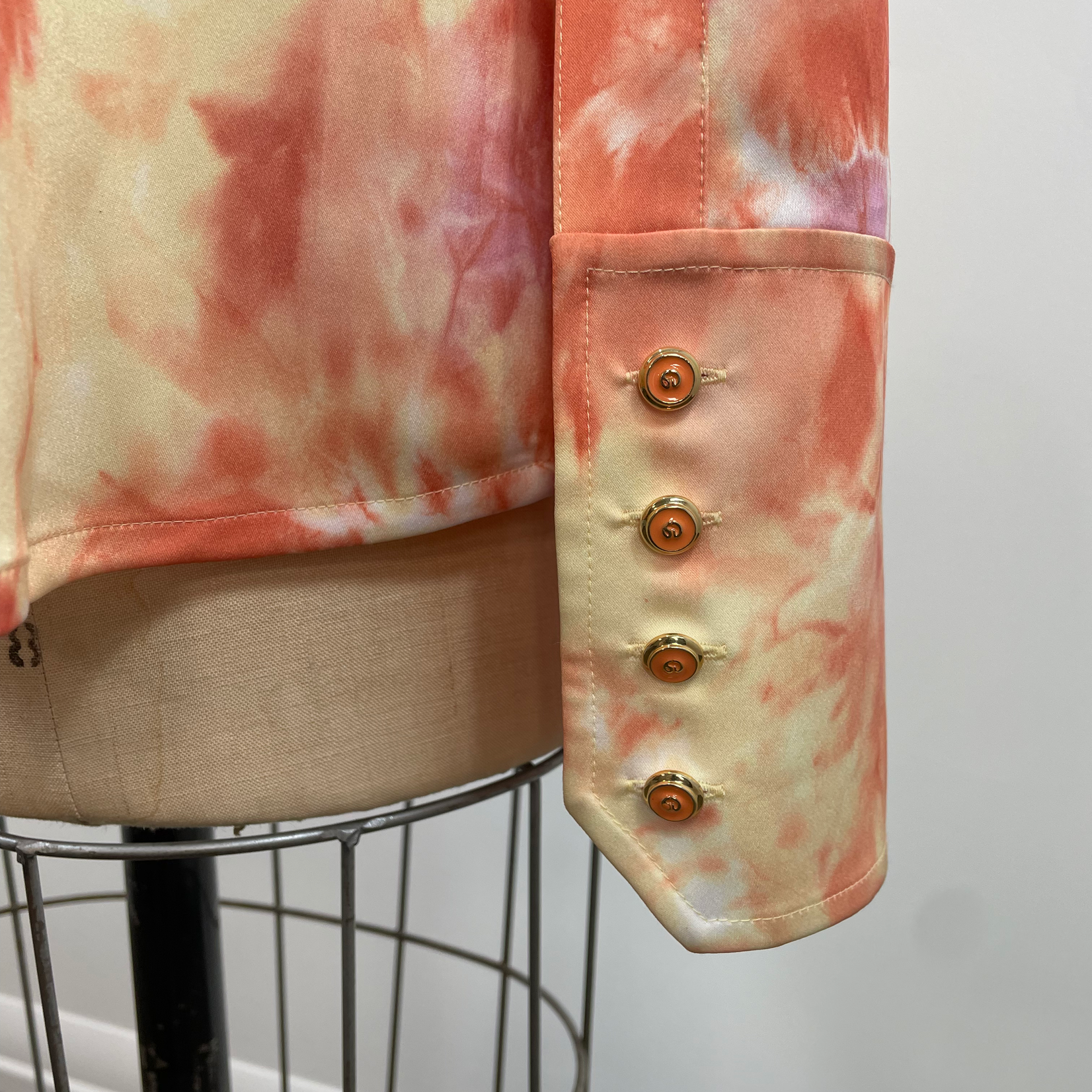 Vintage St. John Tie Dye Silk Shirt