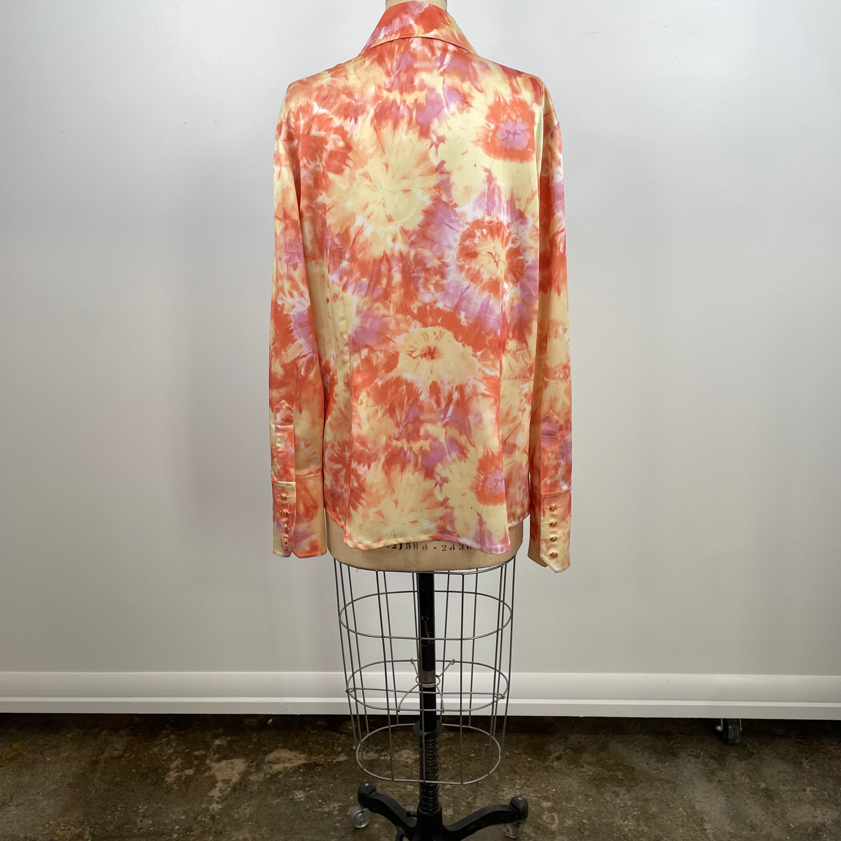 Vintage St. John Tie Dye Silk Shirt