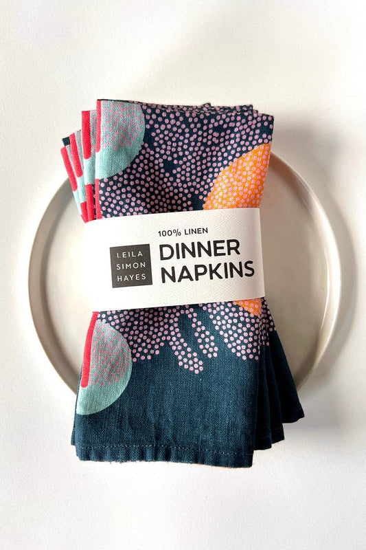 Cascade Linen Napkin by Leila Simon Hayes | Set of 4