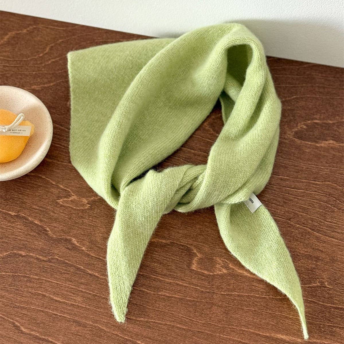 Wool Knit Triangle Scarf