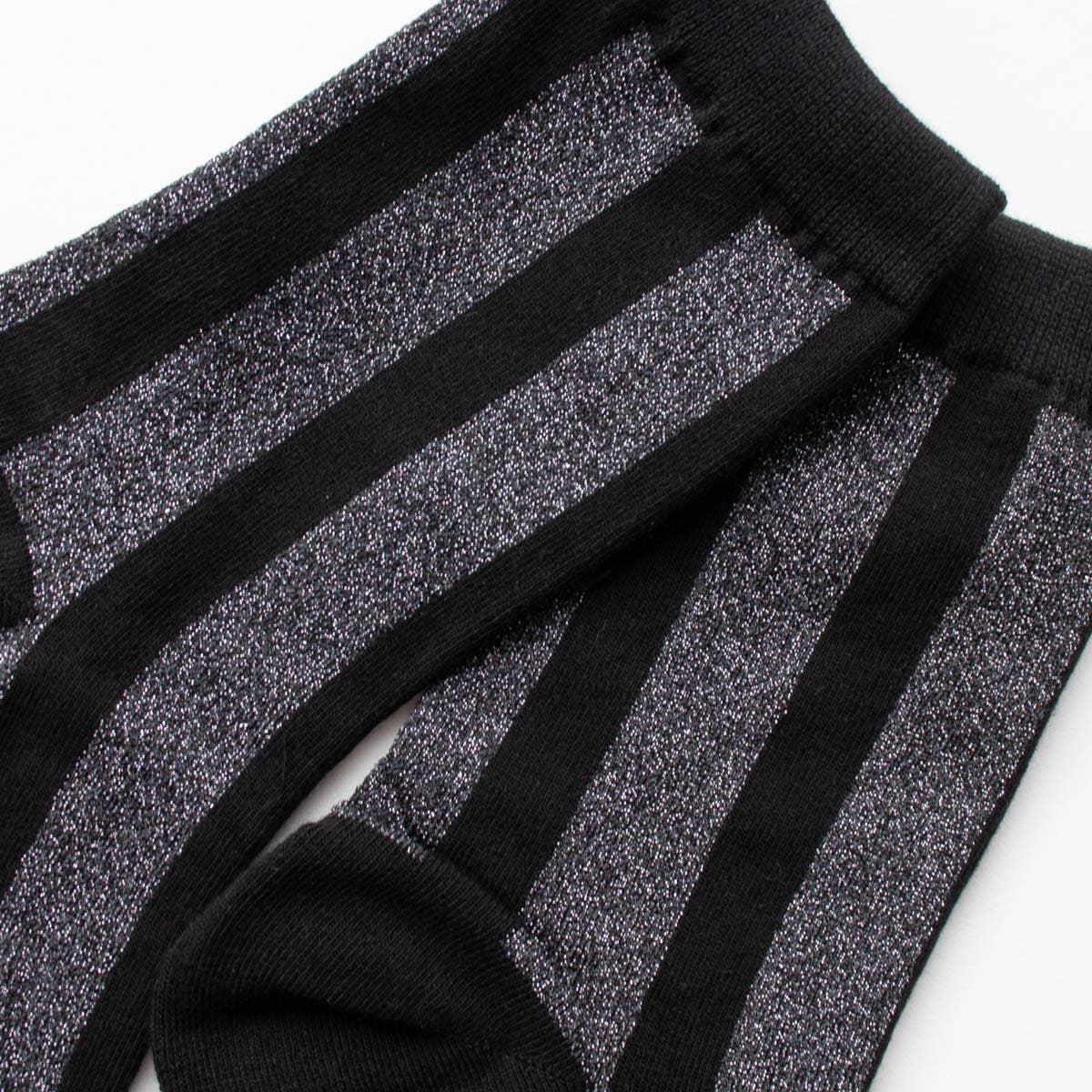 Glitter Vertical Striped Crew Socks