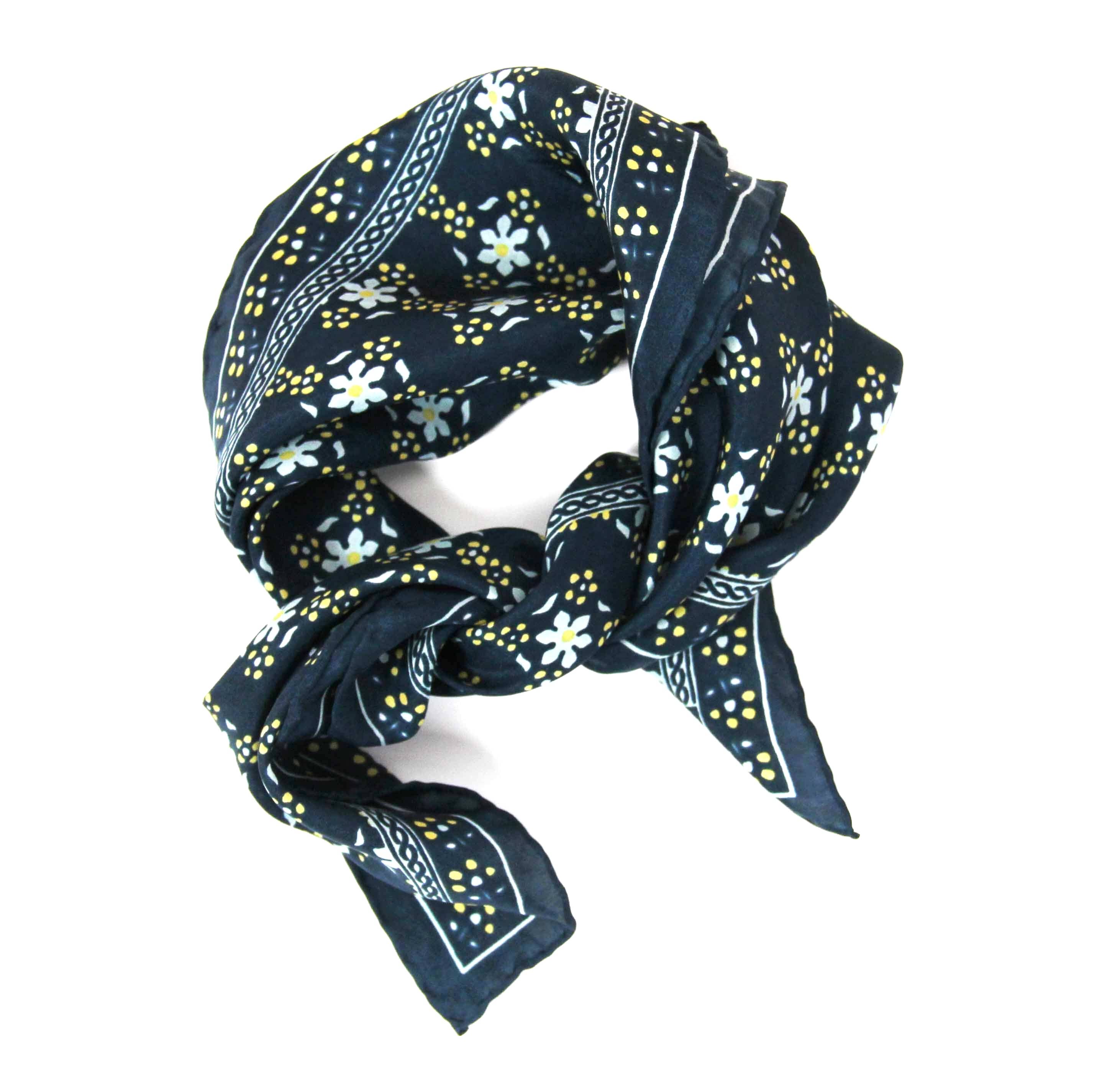 Natasha Silk Scarf | Navy