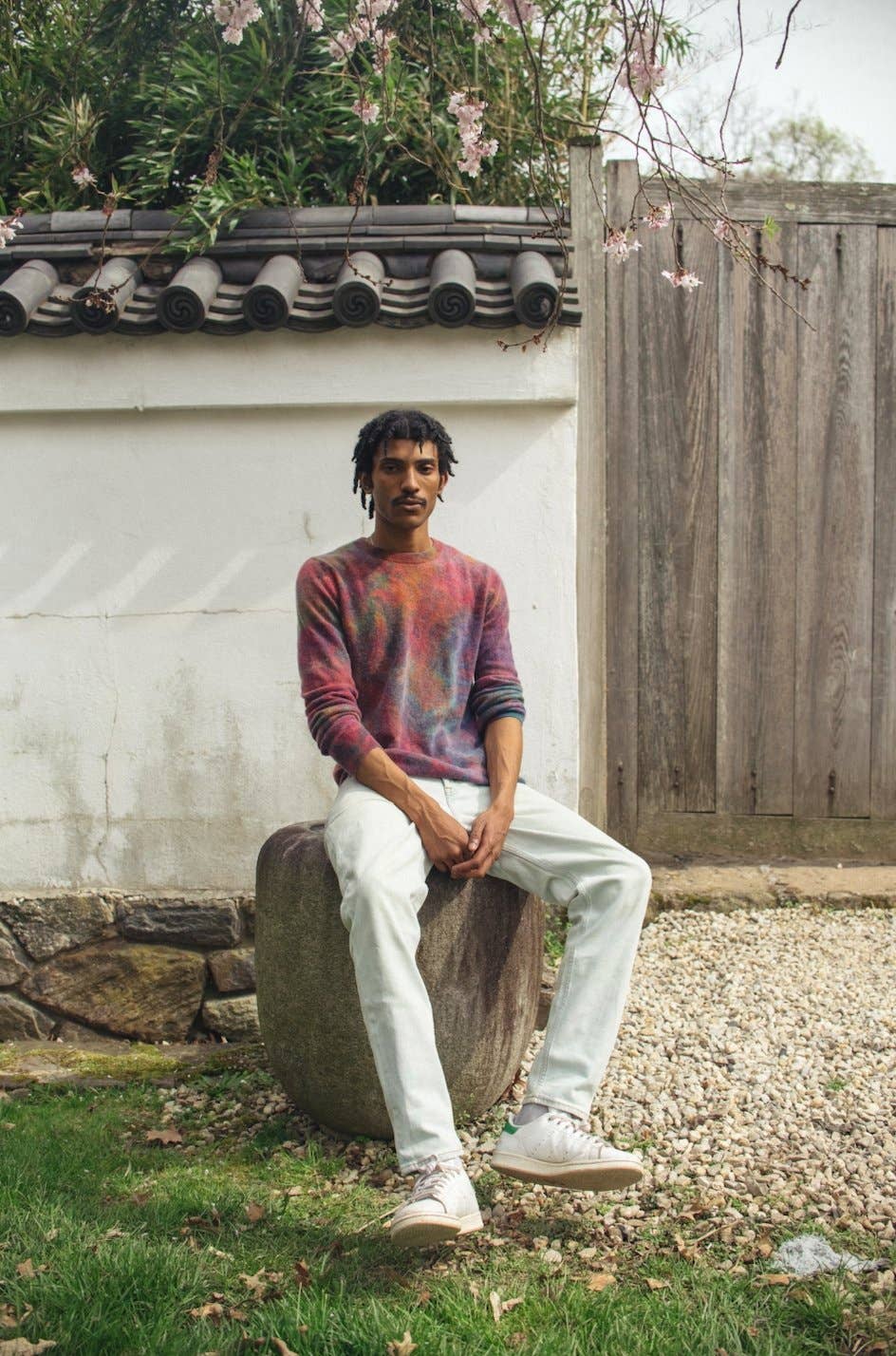Hand-Dyed Rainbow Cashmere Crewneck by Riverside Tool & Dye
