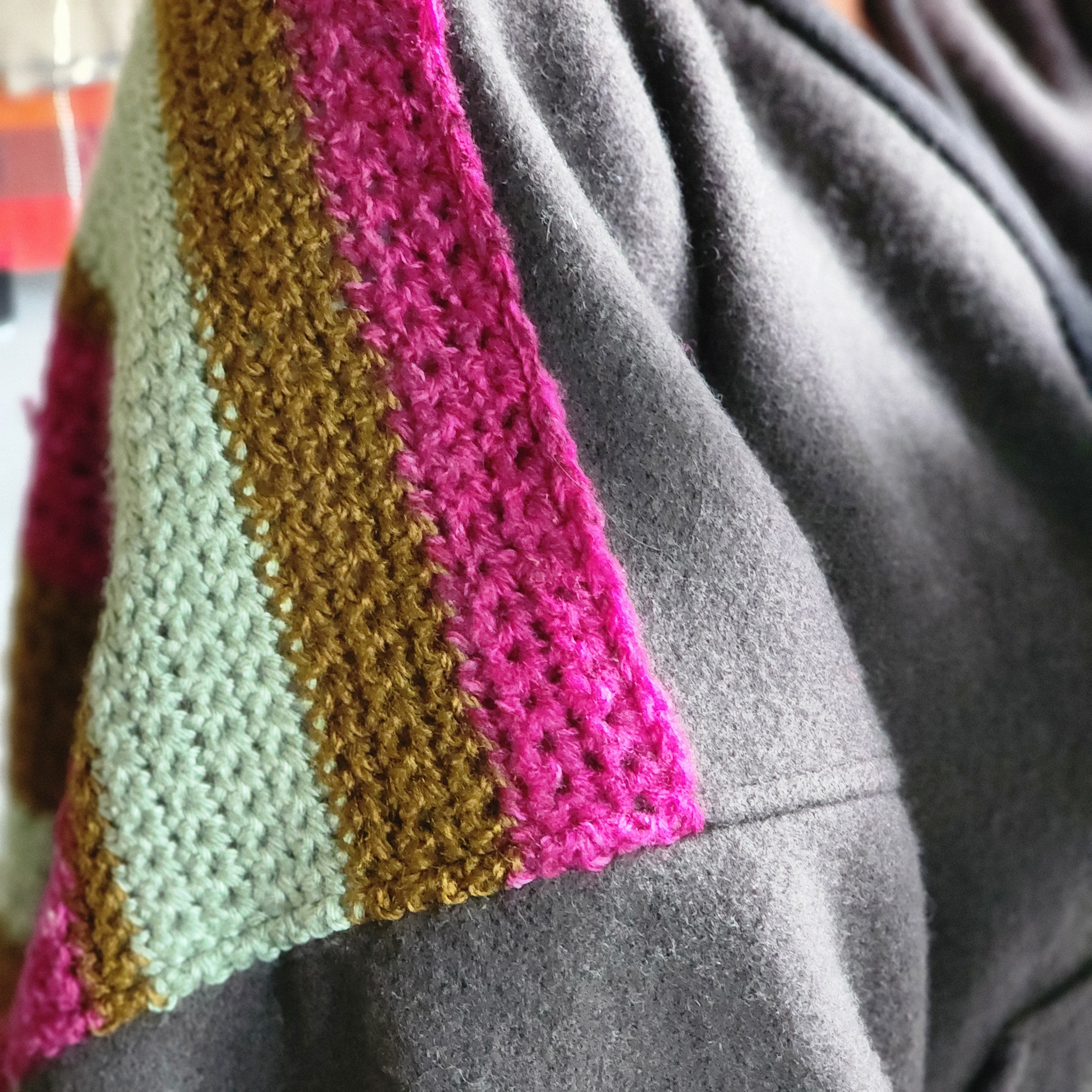 Stripe Crochet Back Panel Jacket by Little Pond Love