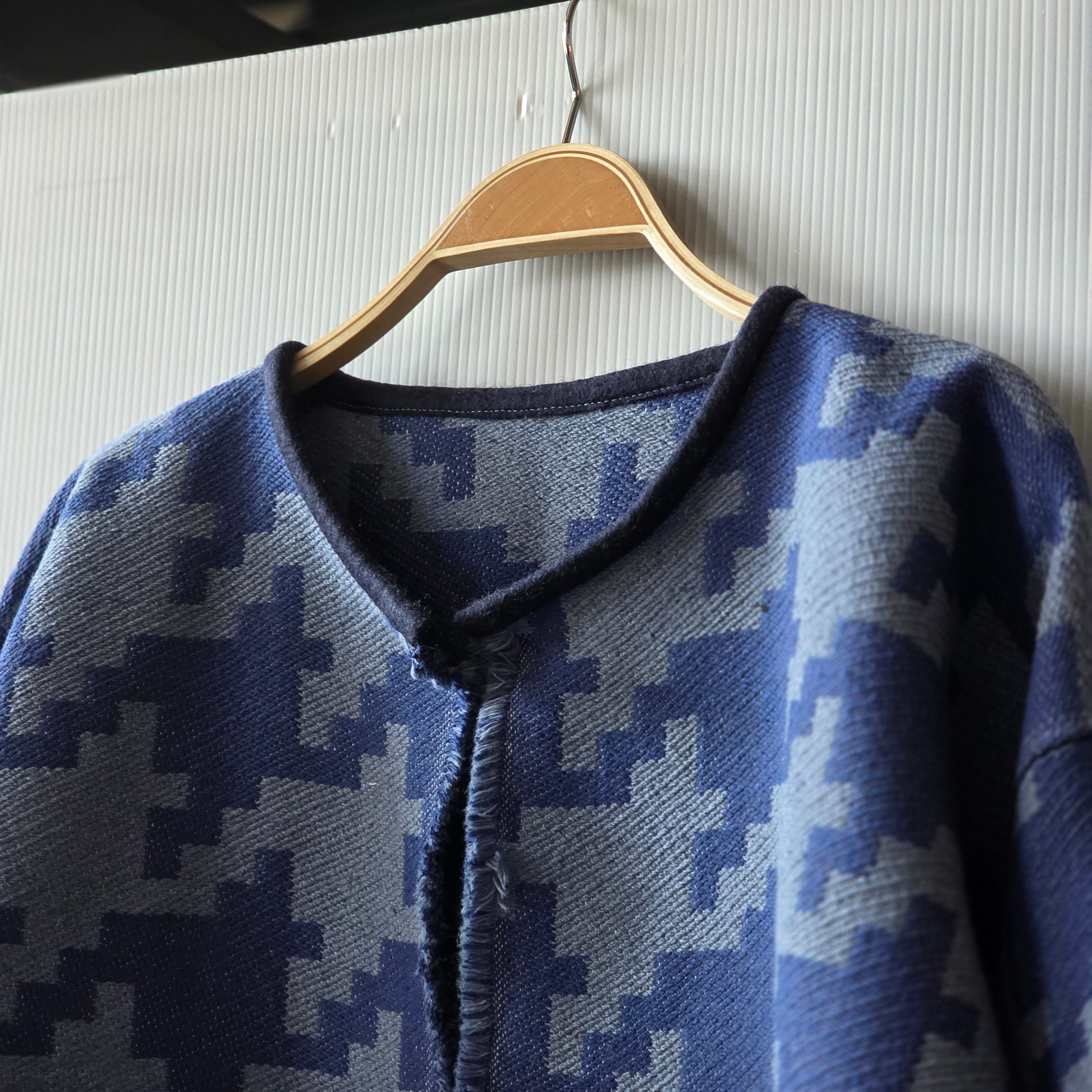 Blue Exploded Houndstooth Jacket by Little Pond Love