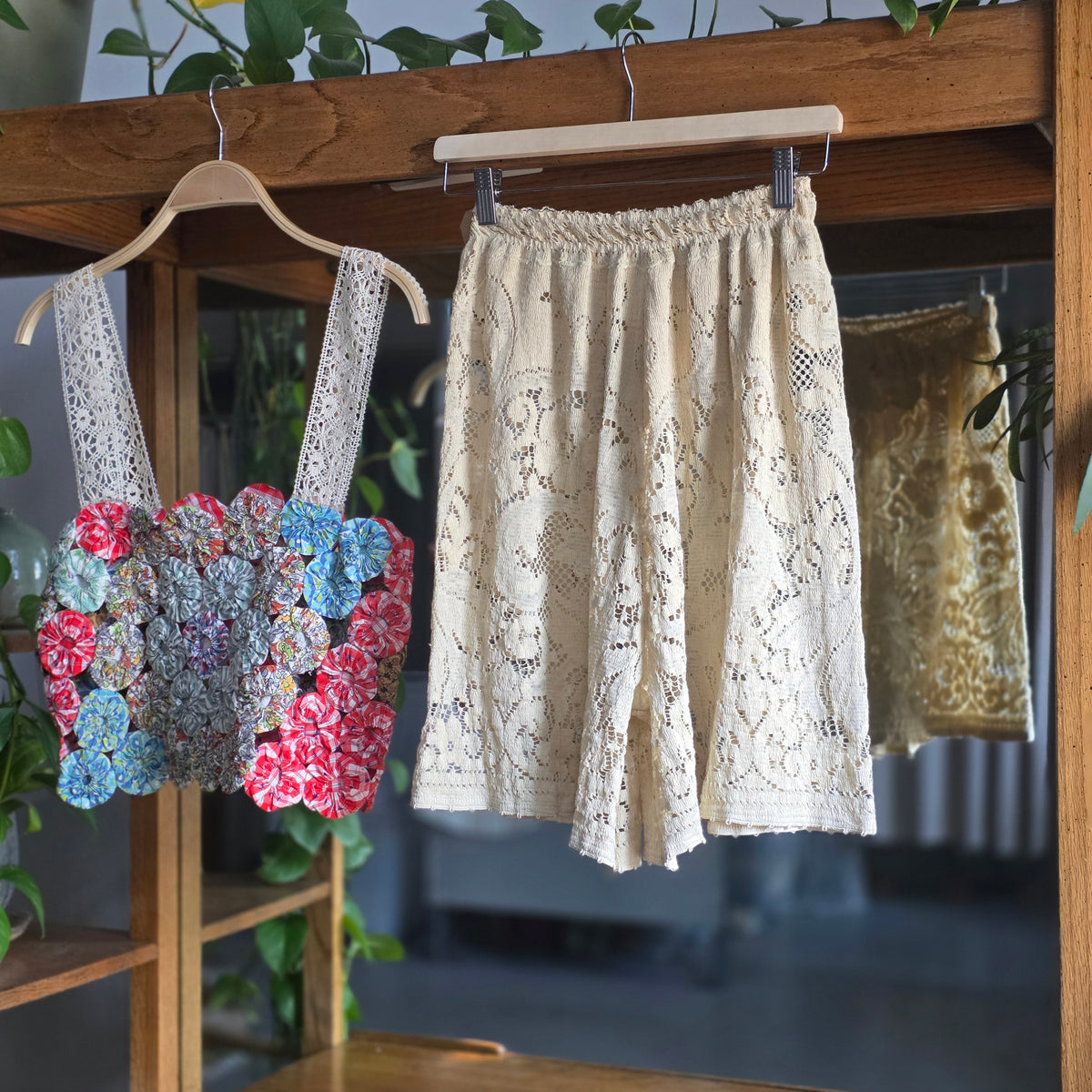 Lace Upcycled Short by Little Pond Love