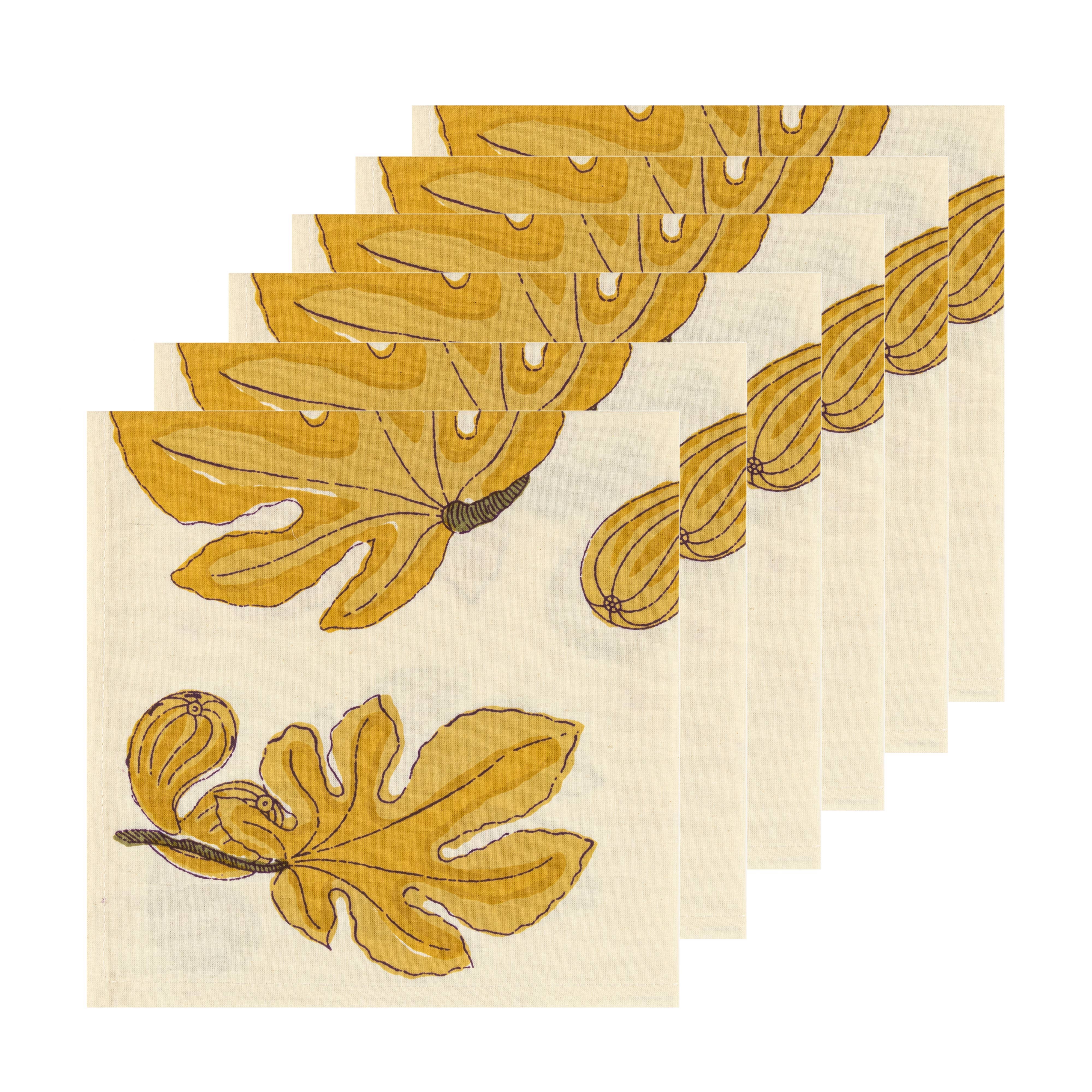 Fig Citrine Linen Napkins |Set of 4