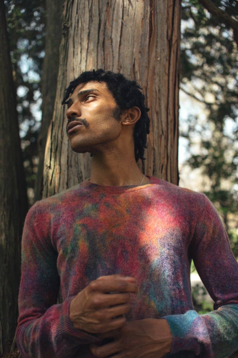 Hand-Dyed Rainbow Cashmere Crewneck by Riverside Tool & Dye