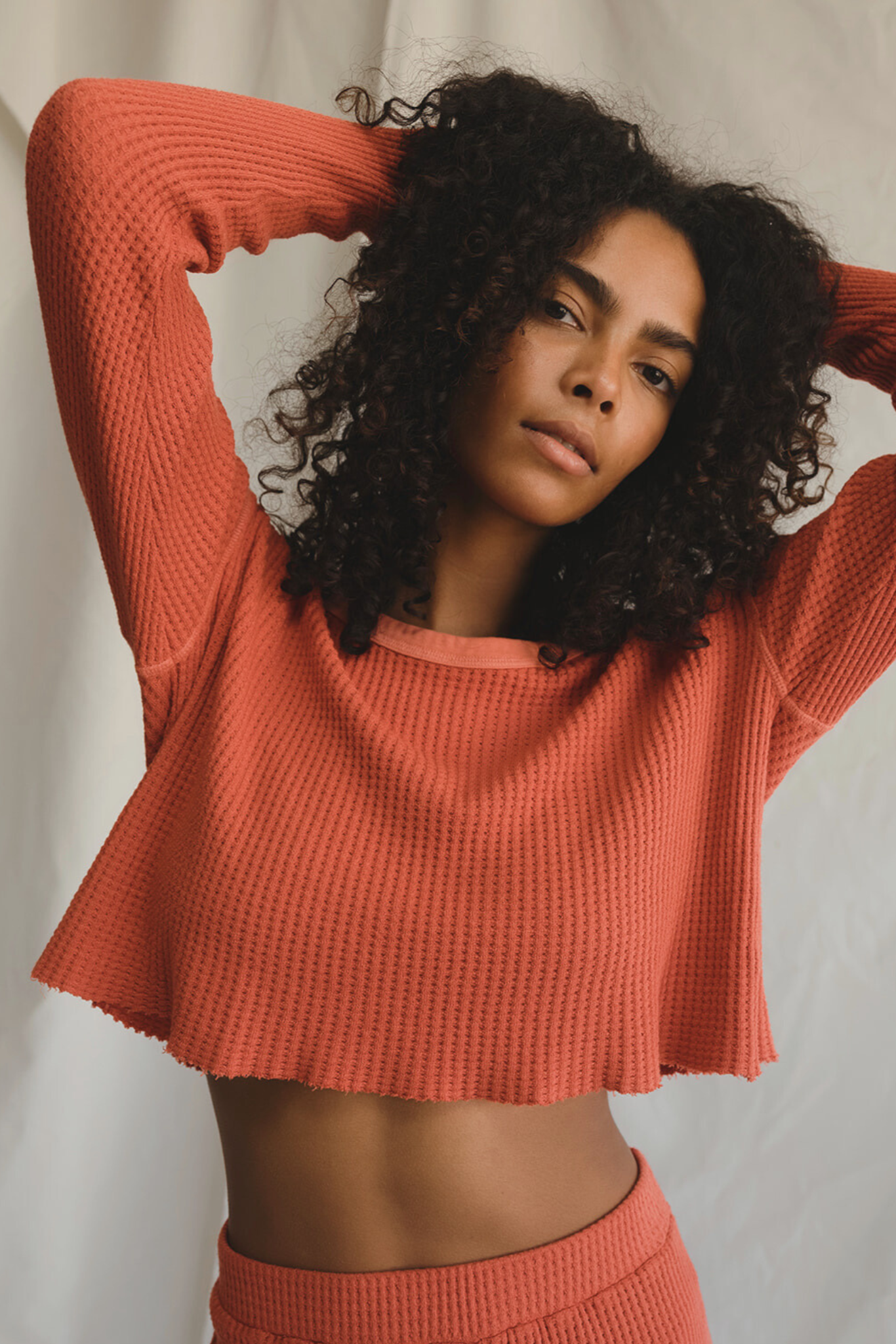 Hemp & Organic Cotton Sunrise Waffle Crop Top