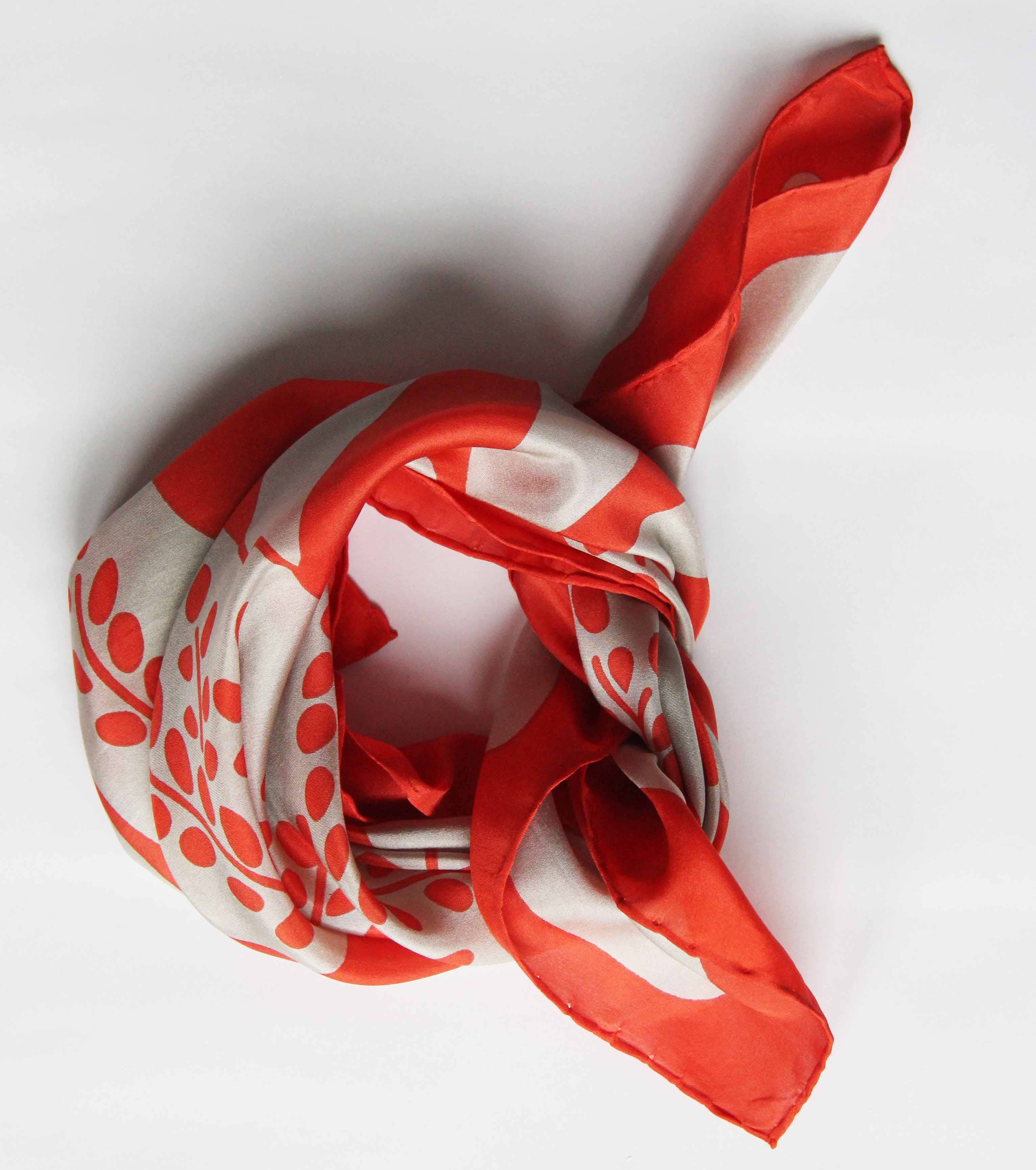 Peace & Love Orange Silk Scarf by Les Belles Vagabondes