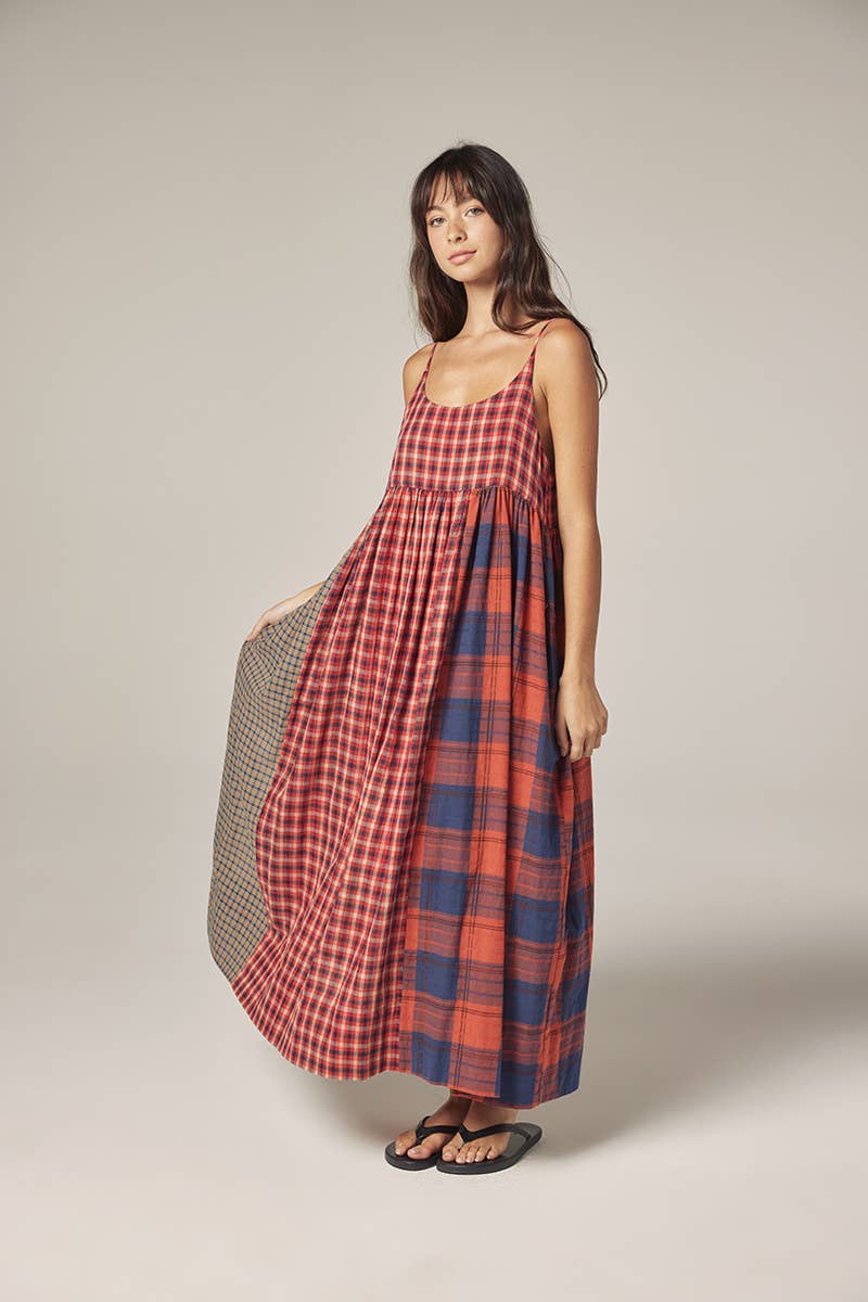 Plaid Folklore Midi Dress