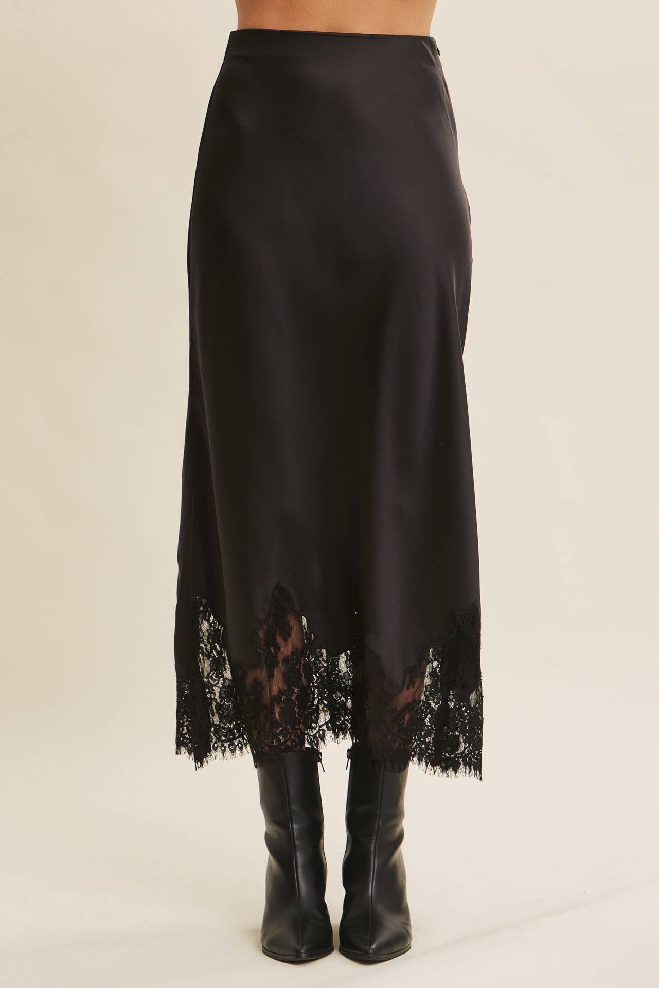 French Lace Satin Skirt