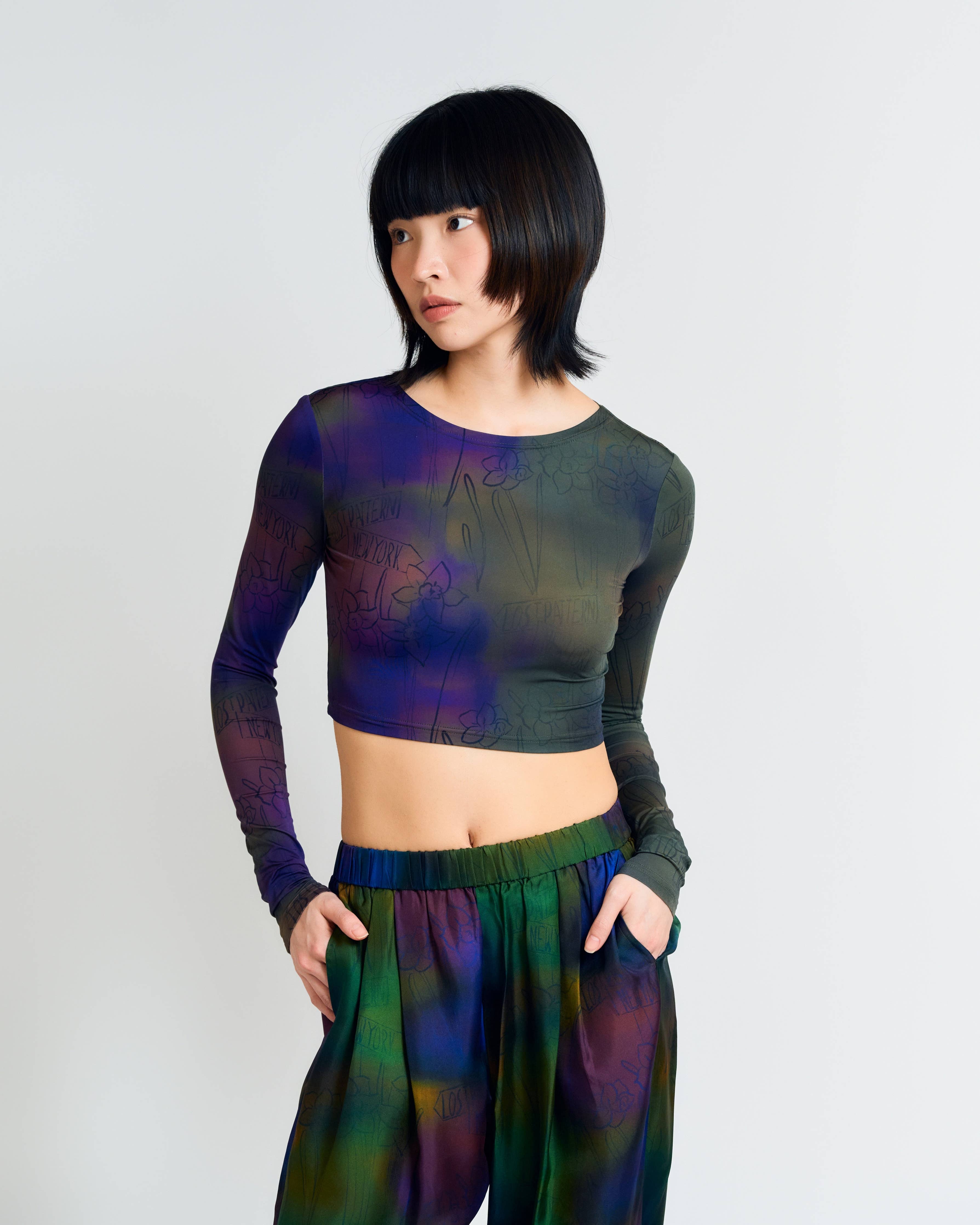 "Brooklyn" Long Sleeve Crop Top