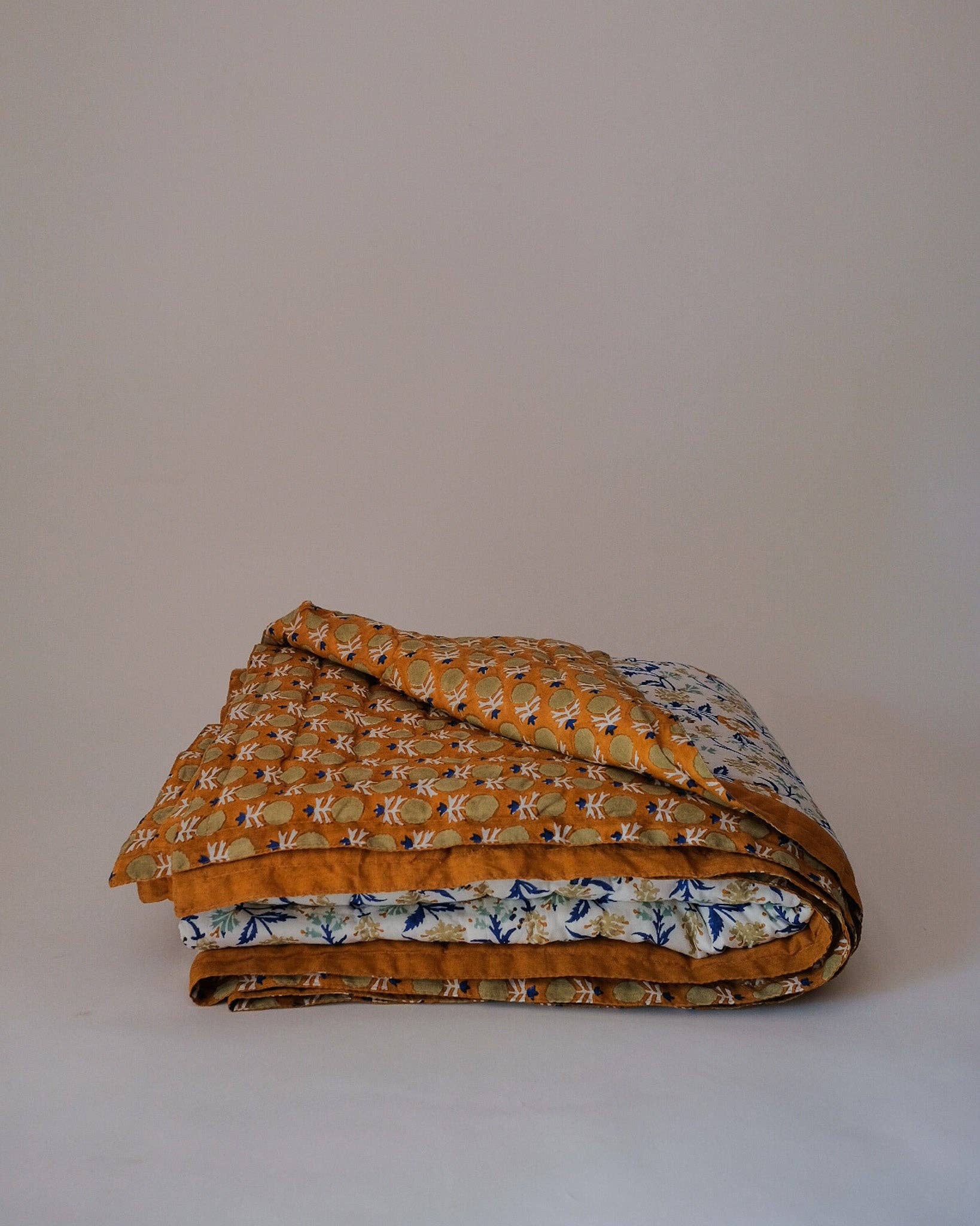 Hand Block-Printed King Reversible Quilt