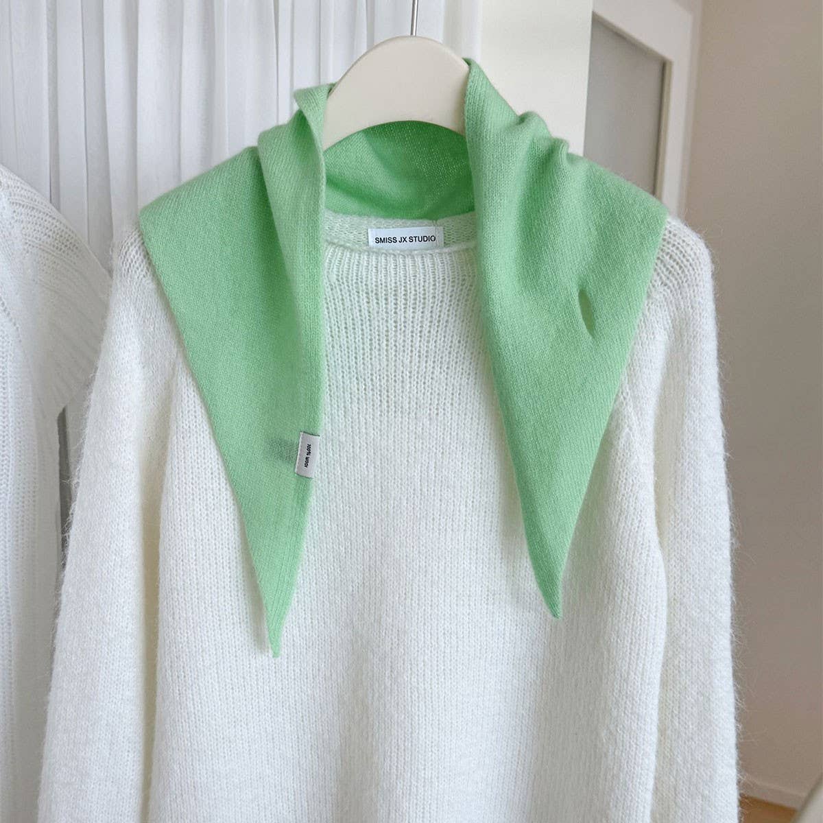 Wool Knit Triangle Scarf