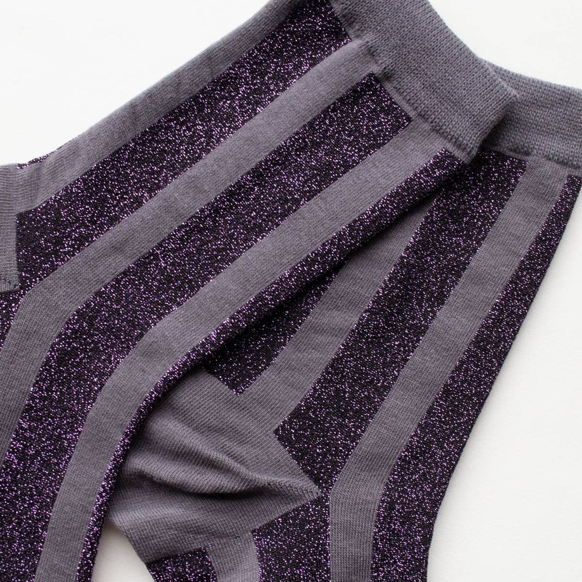 Glitter Vertical Striped Crew Socks