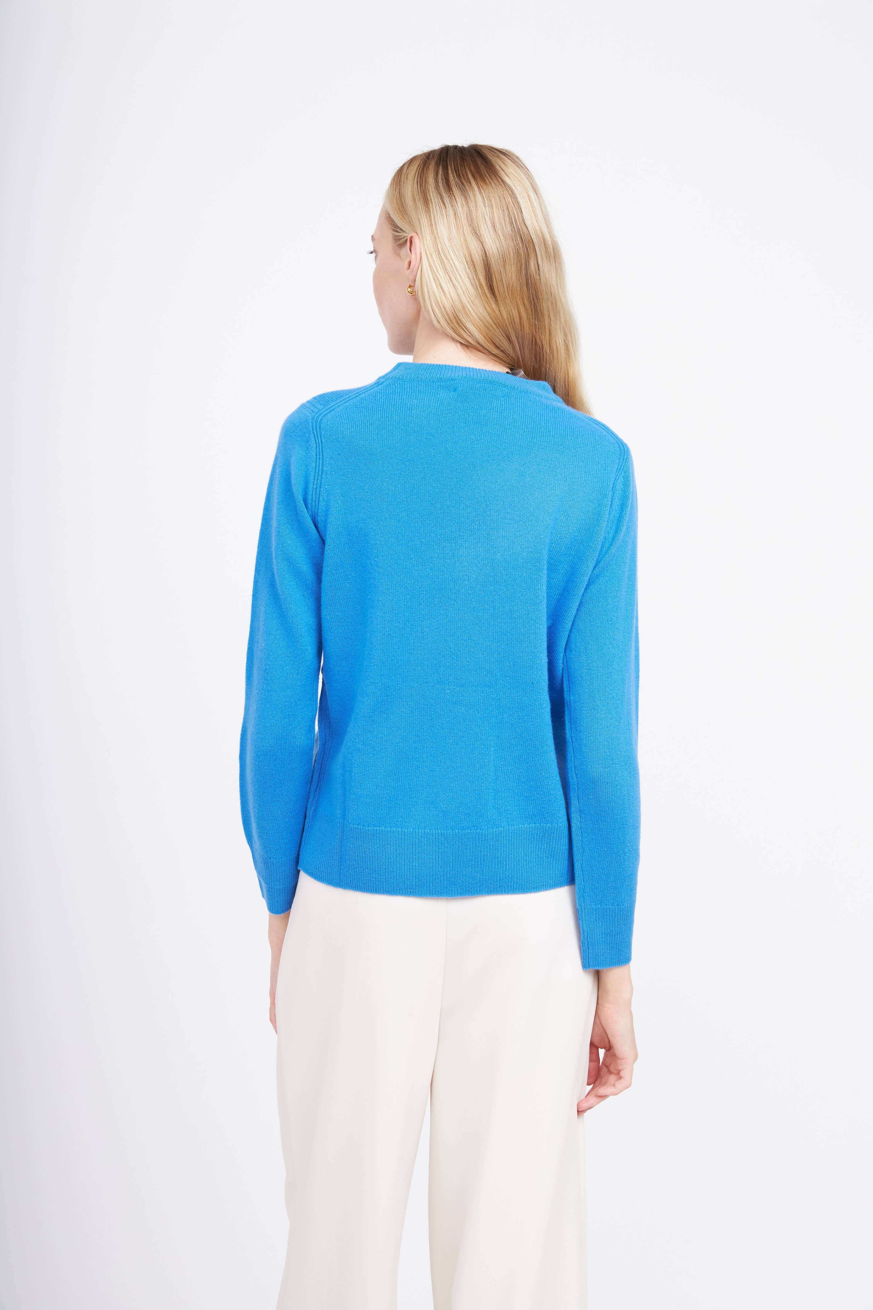 Crewneck Cashmere Sweater - Azure Blue