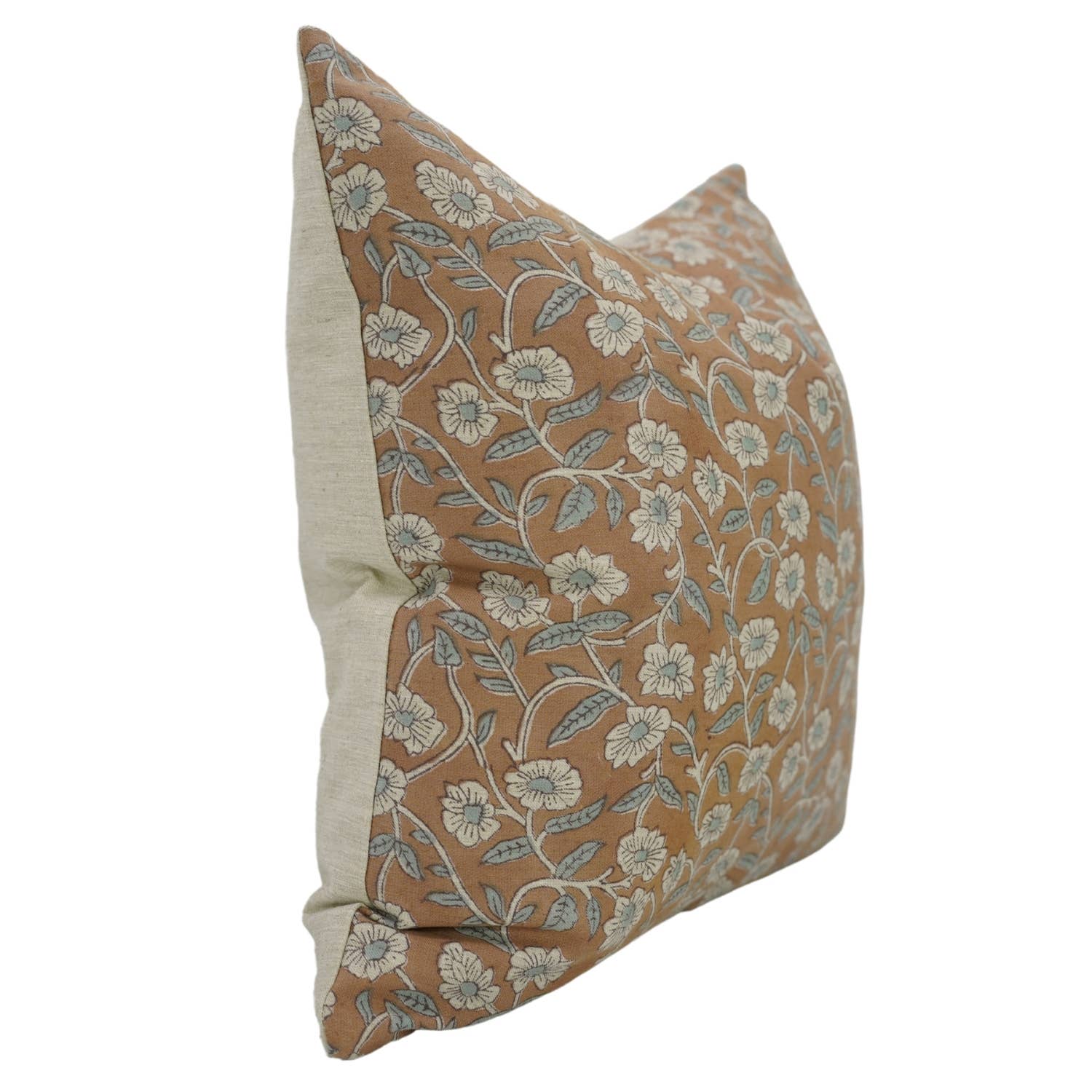 Haridwar Block Print Linen Pillow | 14x14