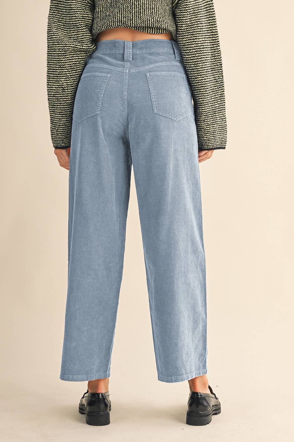 CORDUROY HIGH WAISTED WIDE LEG PANTS