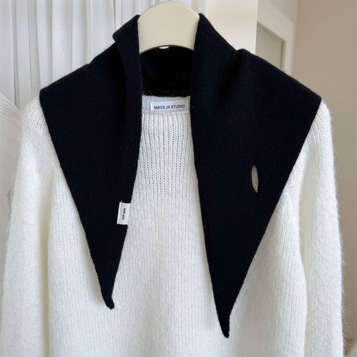 Wool Knit Triangle Scarf