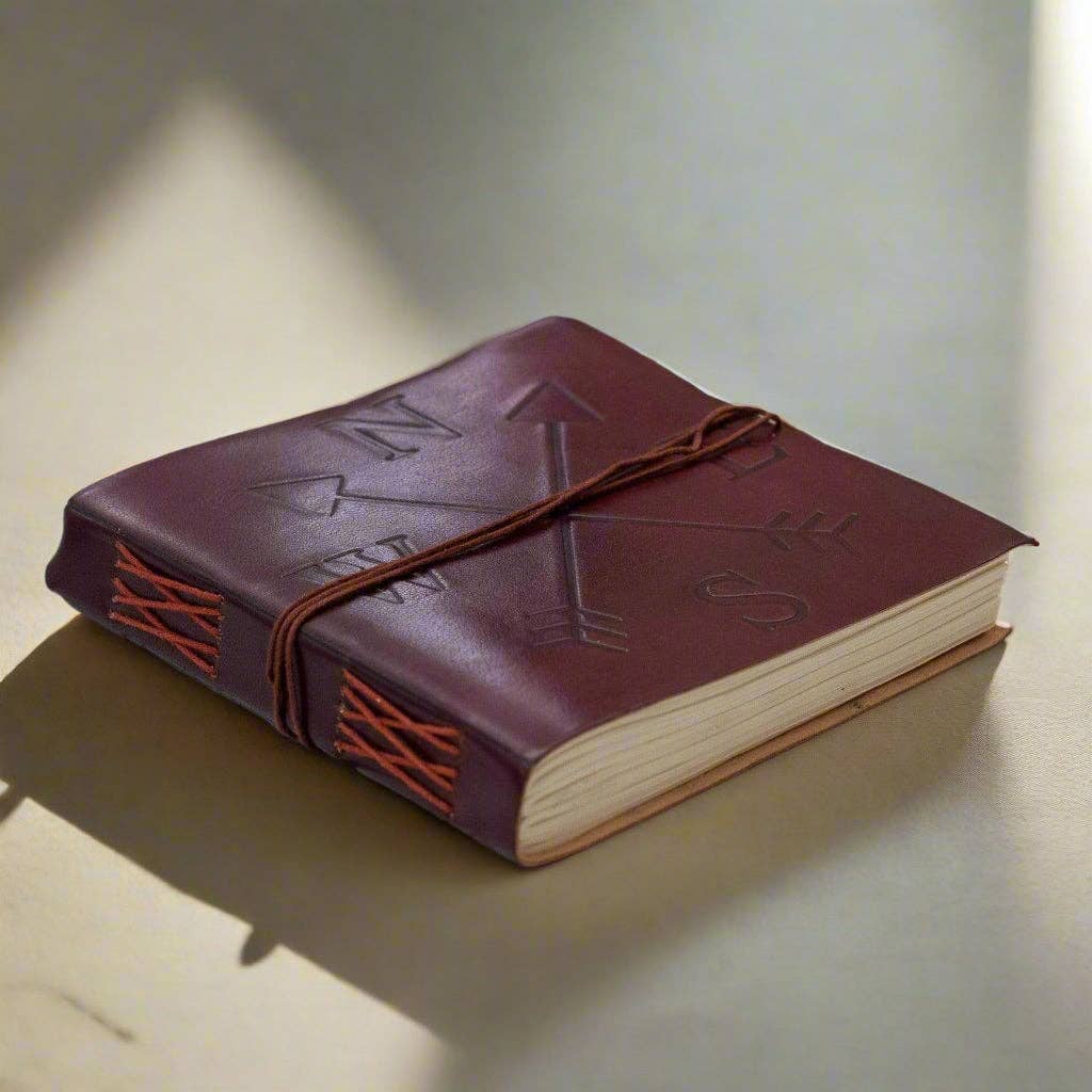 Embossed Compass Leather Journal