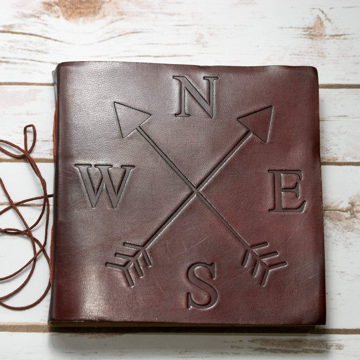 Embossed Compass Leather Journal
