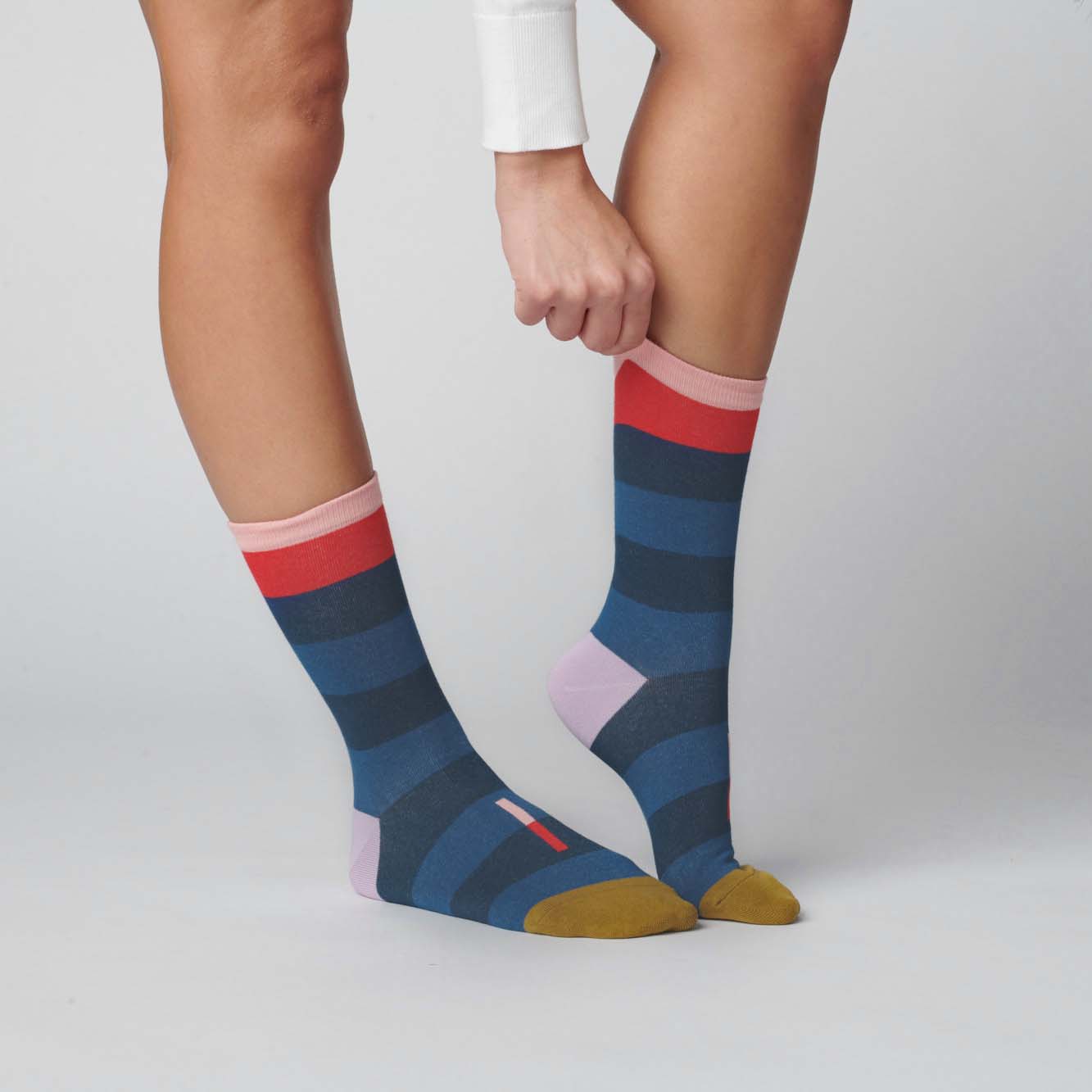 Fillmore Blue Striped Socks by Hooray Sock Co.
